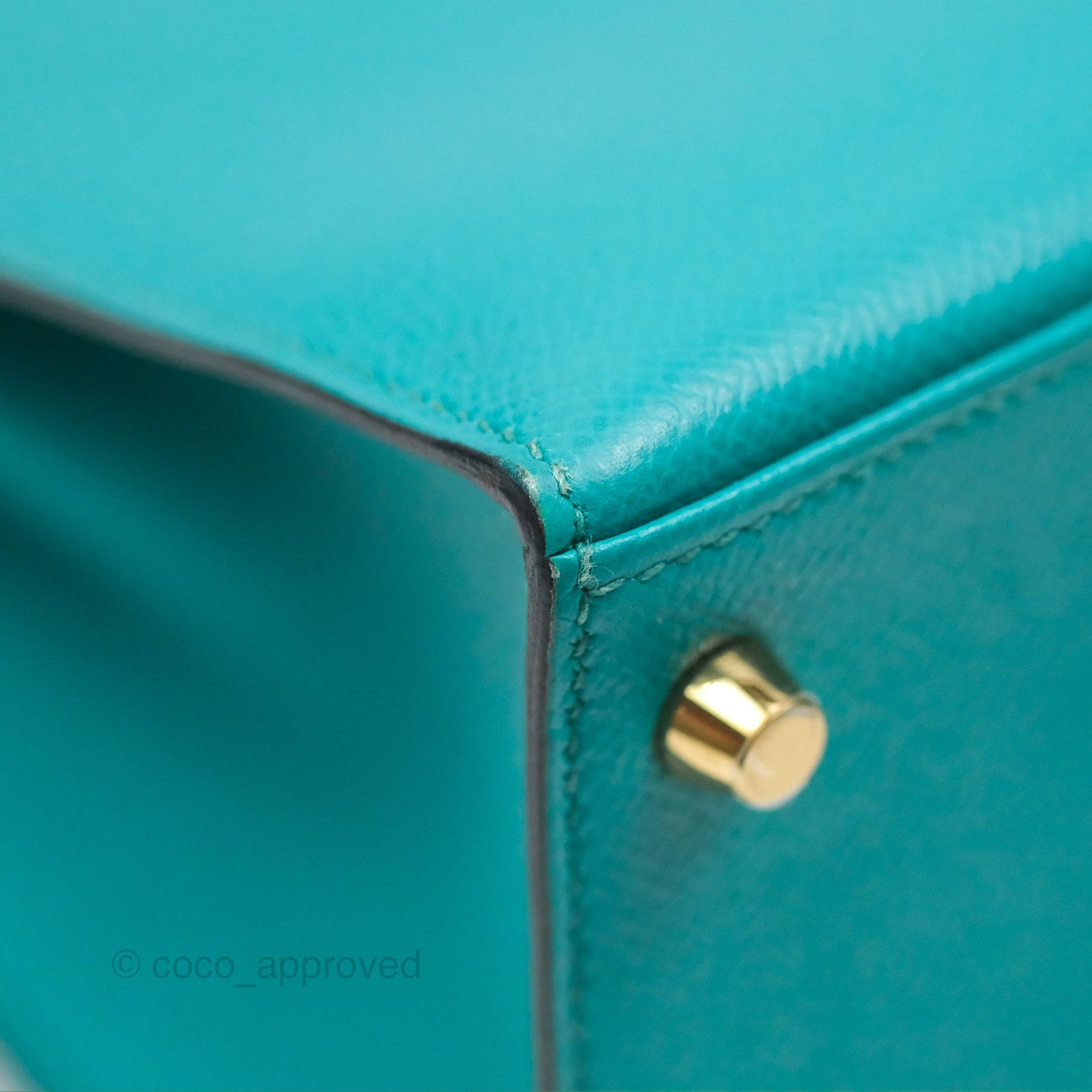 Hermès Sellier Kelly 28 Bleu Paon Epsom Gold Hardware