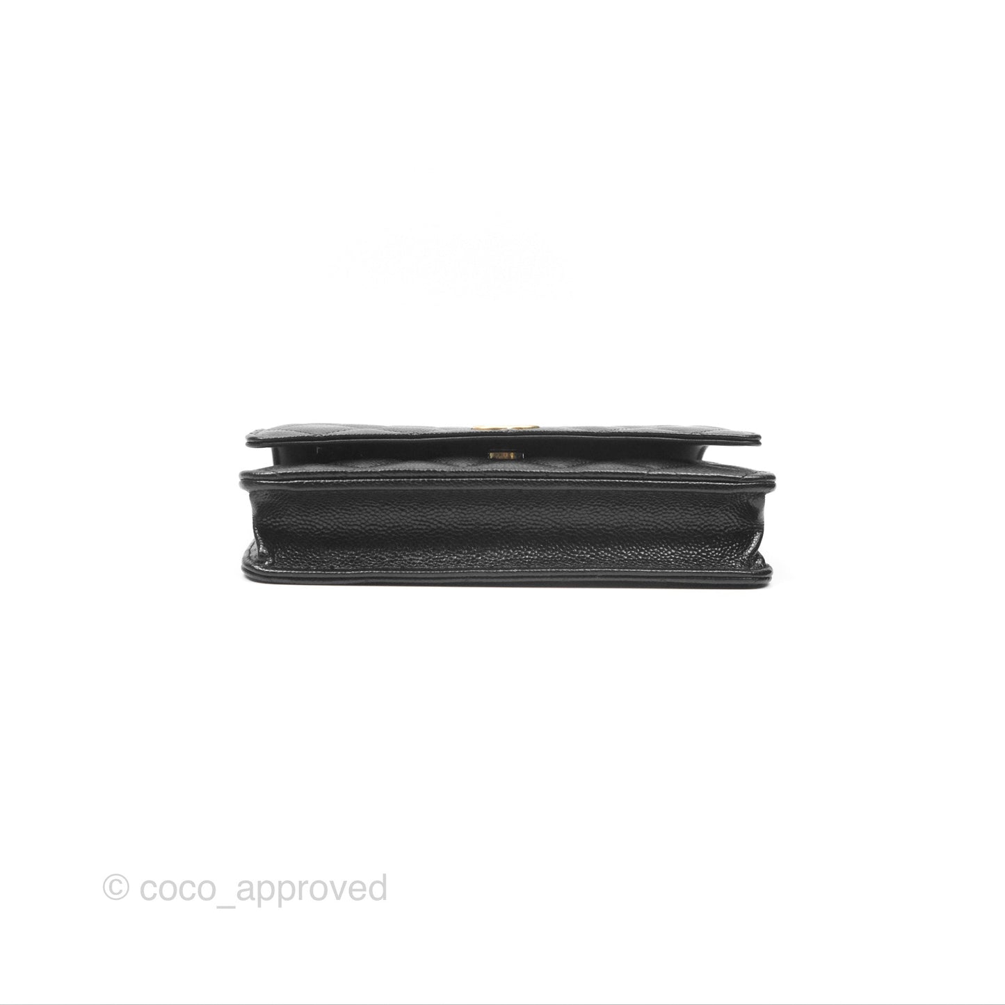 Chanel Top Handle Wallet On Chain WOC Black Caviar Gold Hardware 22S