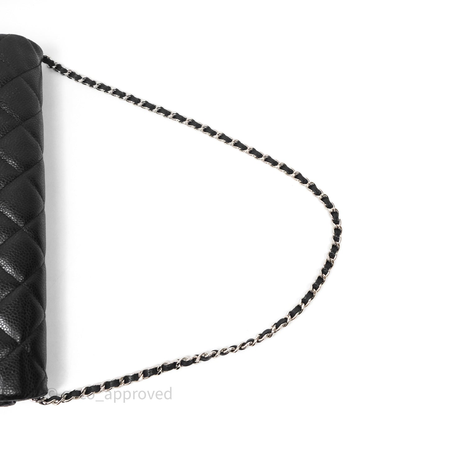 Chanel Quilted Clutch with Chain Black Caviar Silver Hardware