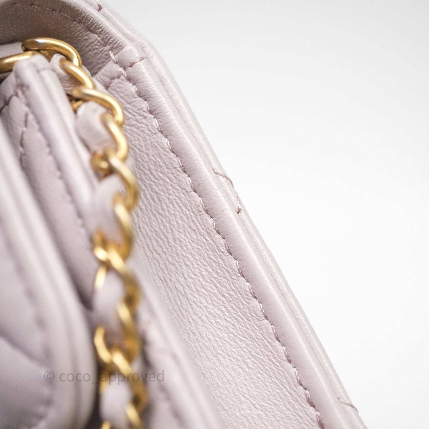 Chanel Pearl Crush Mini Clutch Belt Bag Lilac Lambskin Aged Gold Hardware
