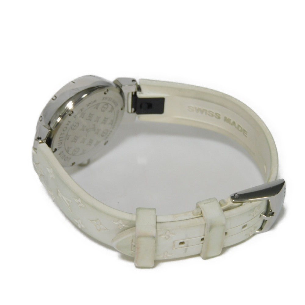 LOUIS VUITTON Watches Quartz Q12M0 Stainless Steel , Leather white 12P diamond Tambour Lovely Cup White shell dial