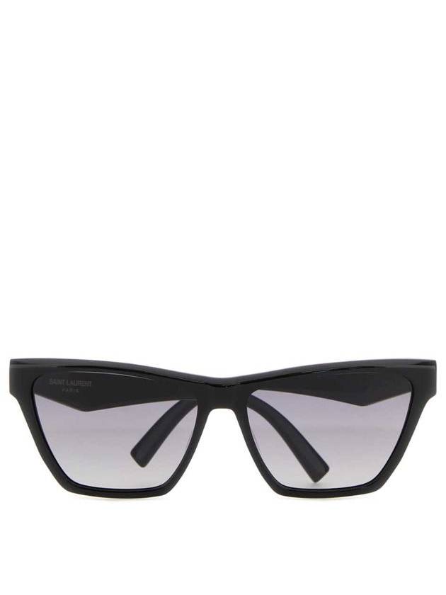 Luxury Saint Laurent SL M103 Gold Logo Cat Eye Sunglasses Black