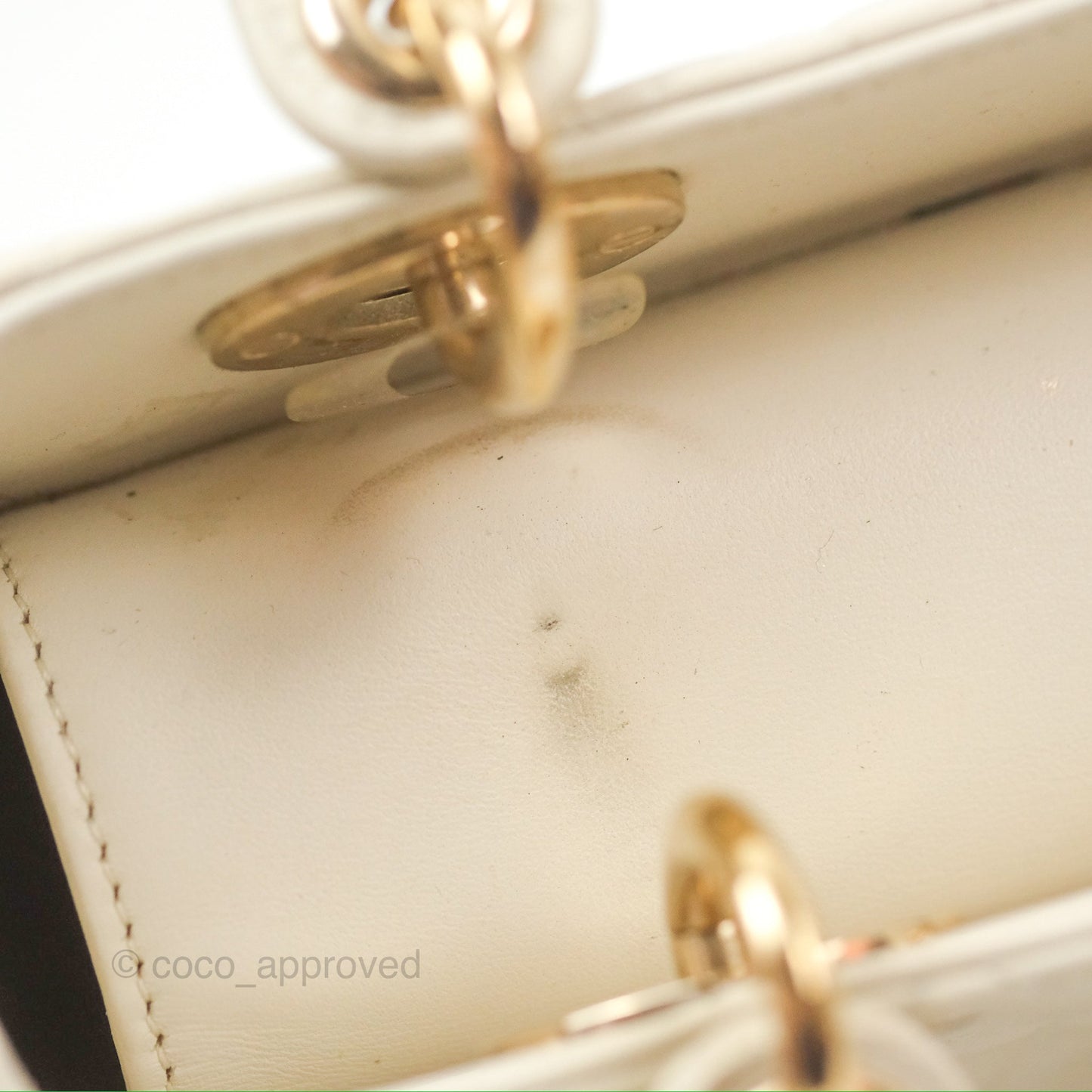 Christian Dior My ABCDior Lady Dior White Cannage Lambskin Gold Hardware