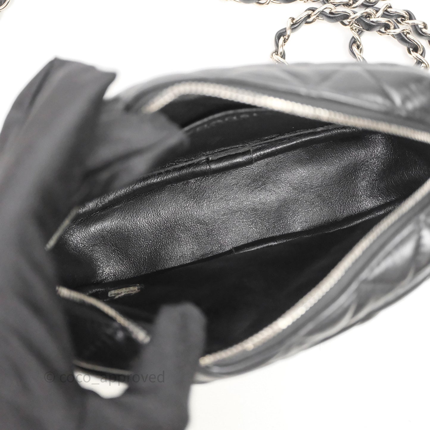 Chanel Camera Case Bag Lambskin Silver Hardware