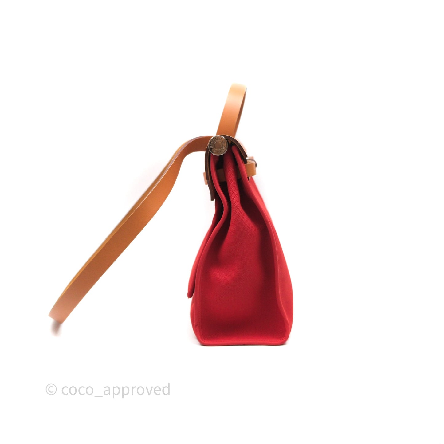 Hermès Herbag Zip 31 Red/Natural Canvas Palladium Hardware