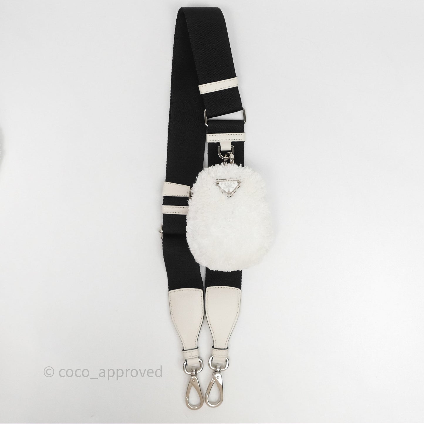 Prada Spugna Triangle White Bag