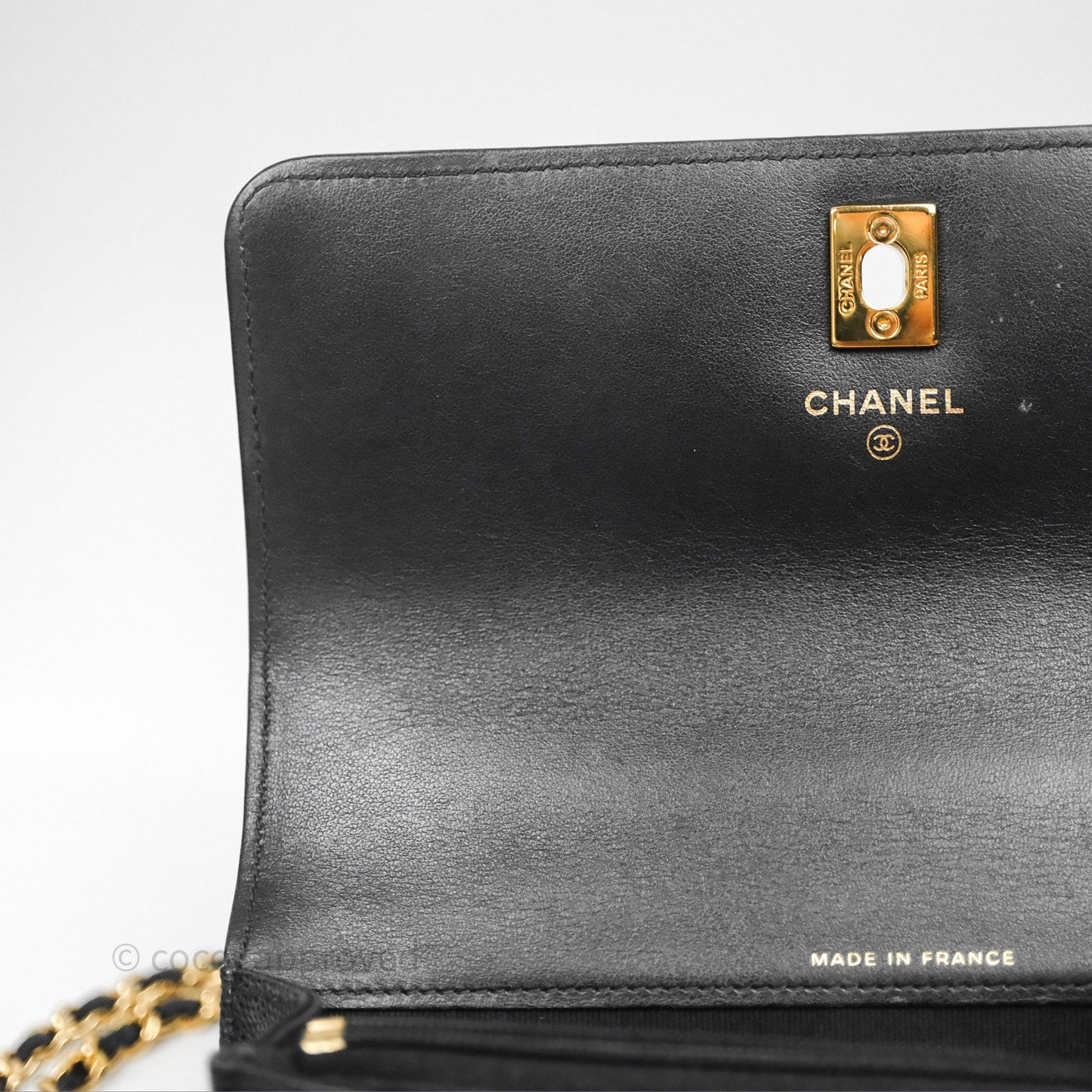 Chanel WOC Bag Charm Black Caviar Gold Hardware