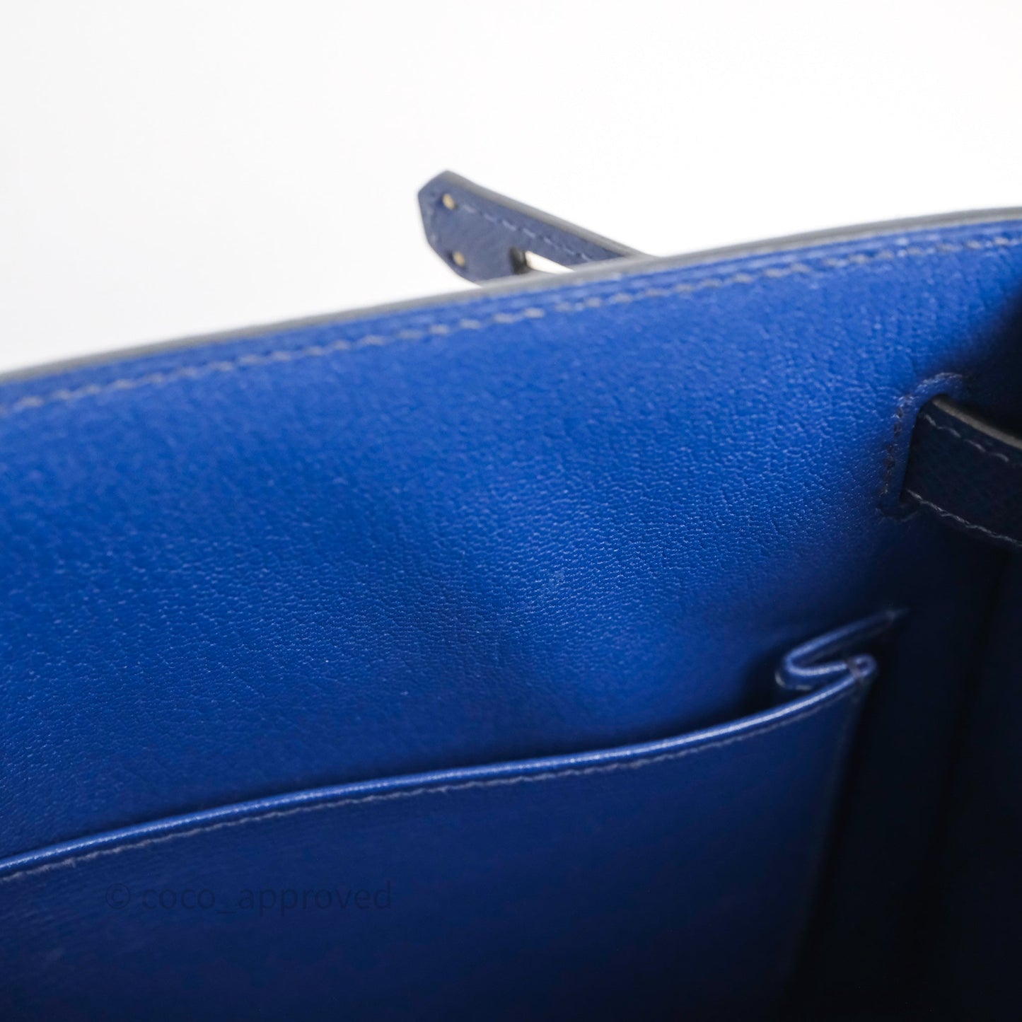 Hermes Kelly 32 Bleu Saphir 73 Epsom Palladium Hardware