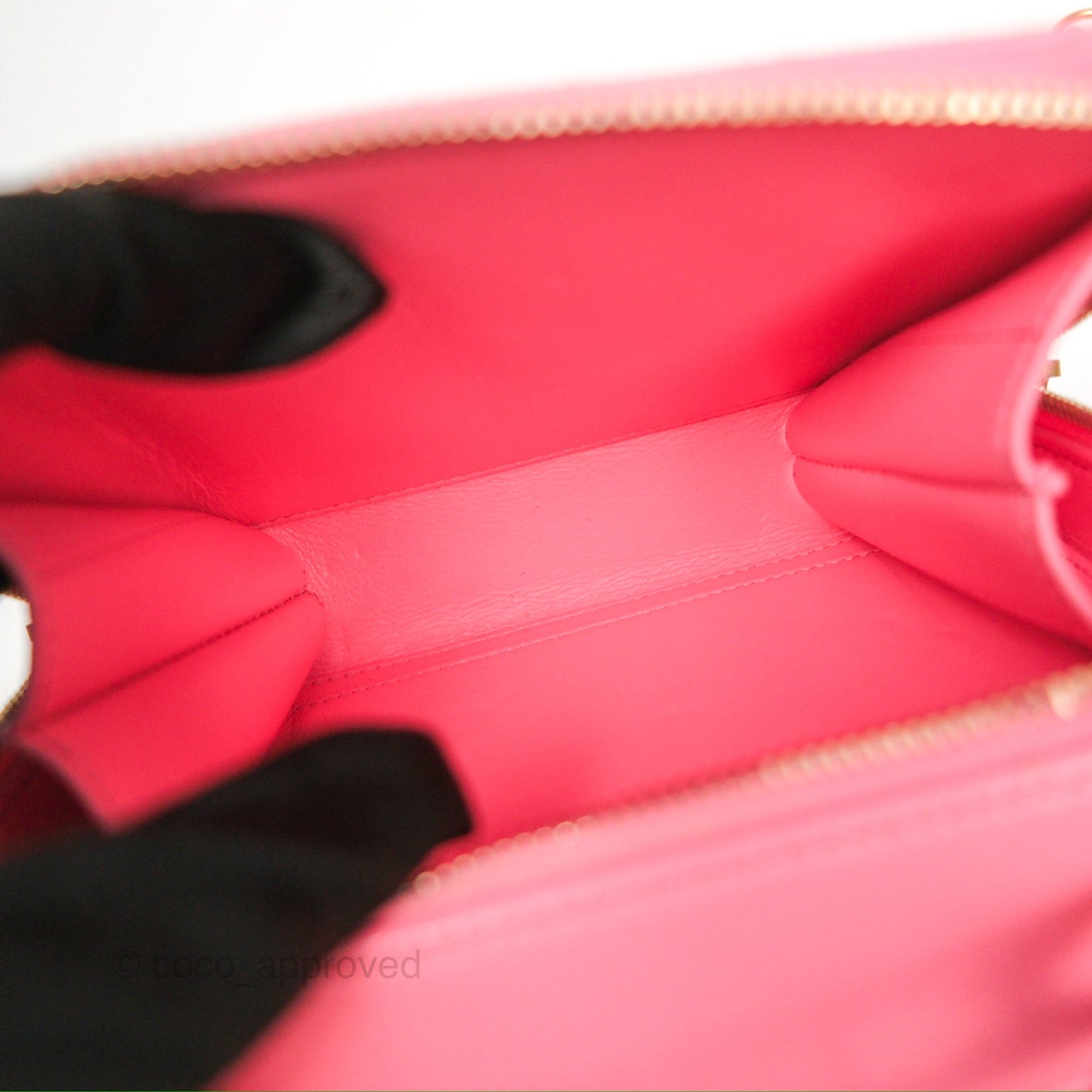 Chanel Caviar Quilted Pick Me Up Small Vanity Case Hot Pink