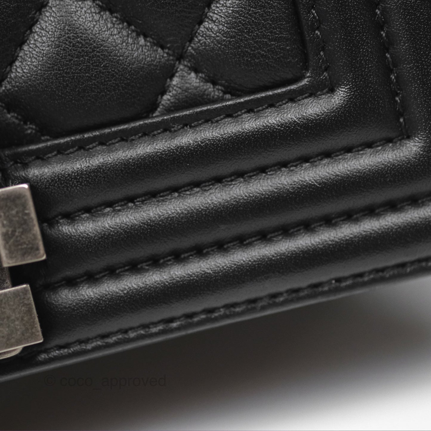 Chanel Small Boy Black Calfskin Ruthenium Hardware