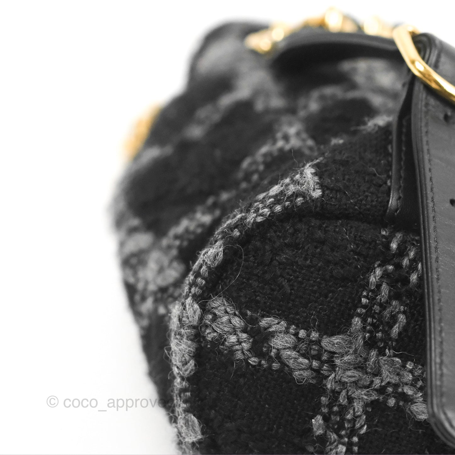 Chanel Duma Backpack Black Tweed Gold Hardware 22K