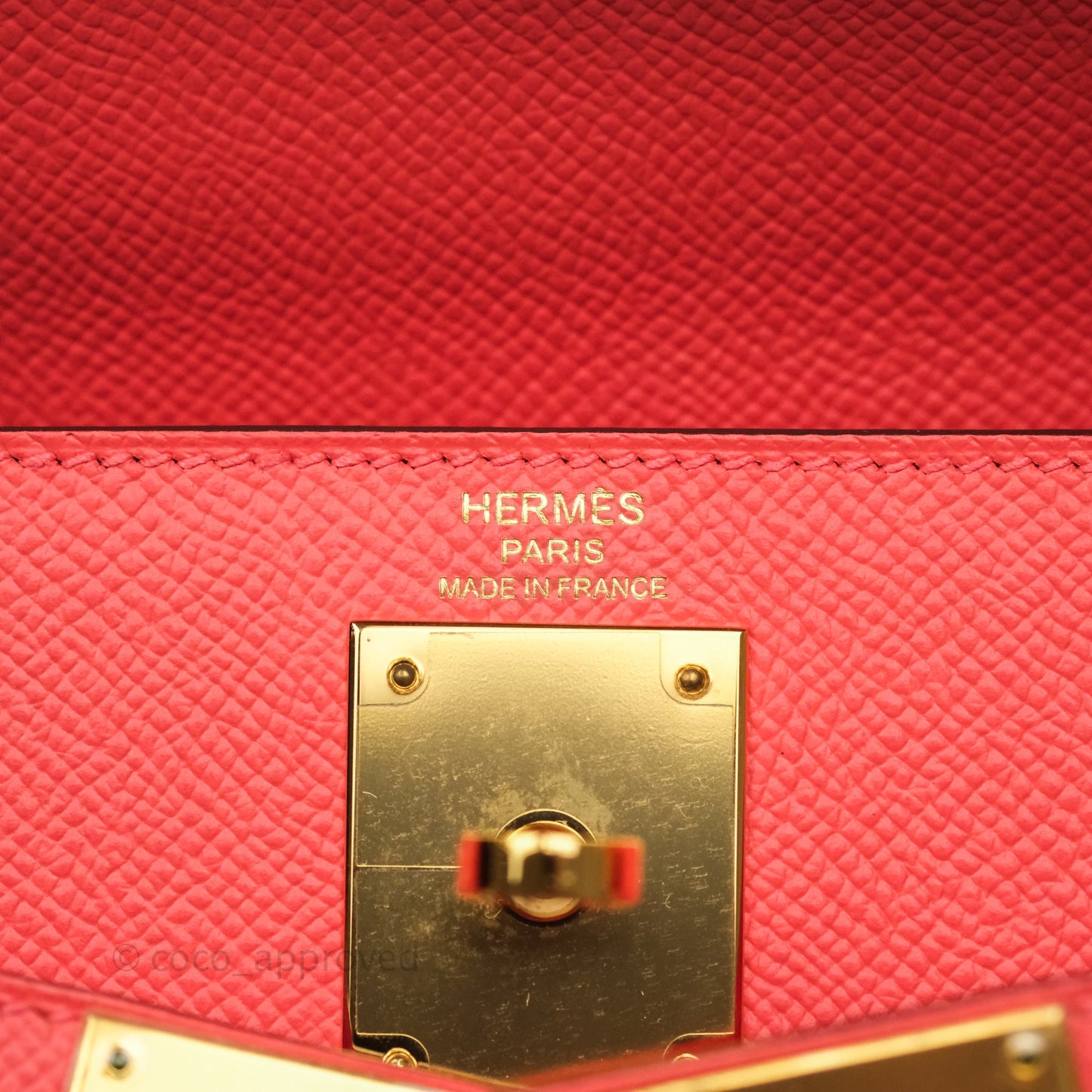 Hermès Sellier Kelly 28 Rose Jaipur Epsom Gold Hardware