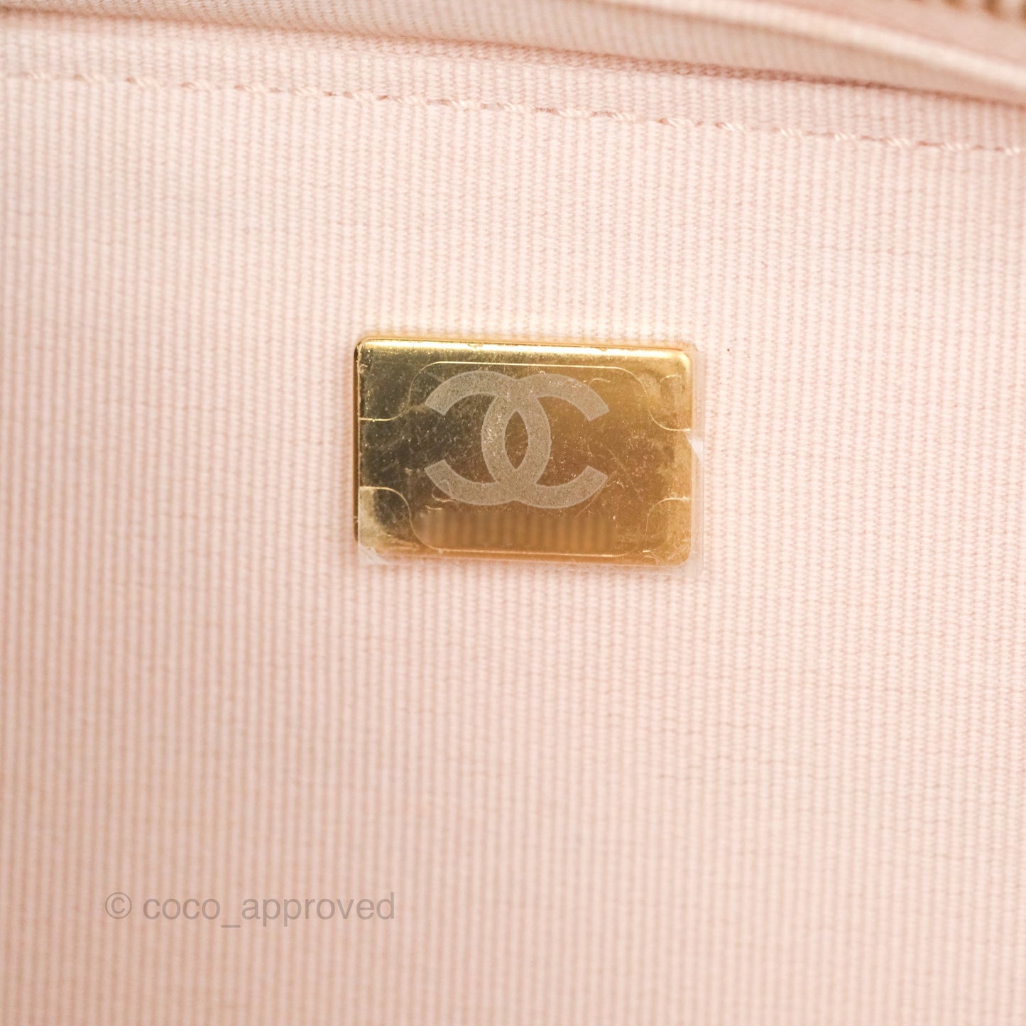 Chanel Quilted Small Like The Wallet Flap Light Beige Pink Caviar Light Gold Hardware 22C