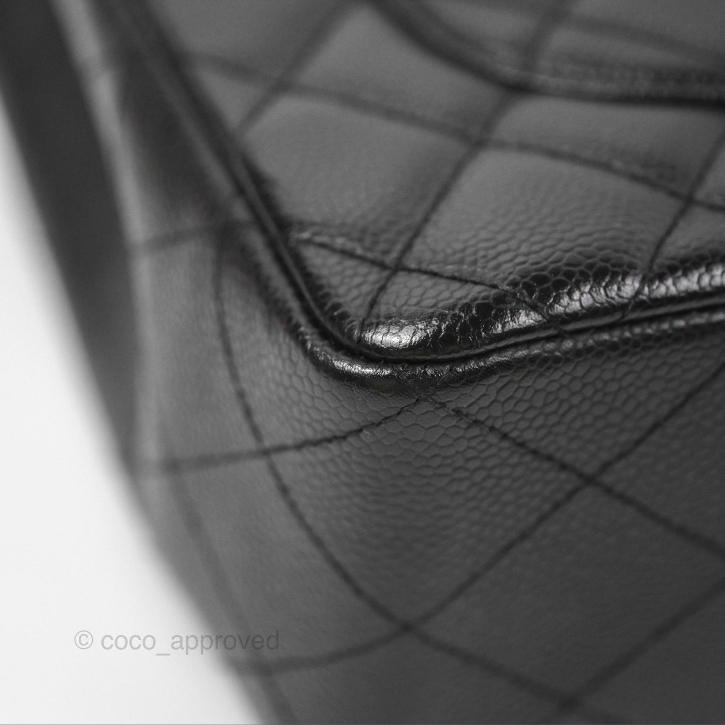Chanel Jumbo Single Flap Quilted Black Caviar Silver Hardware