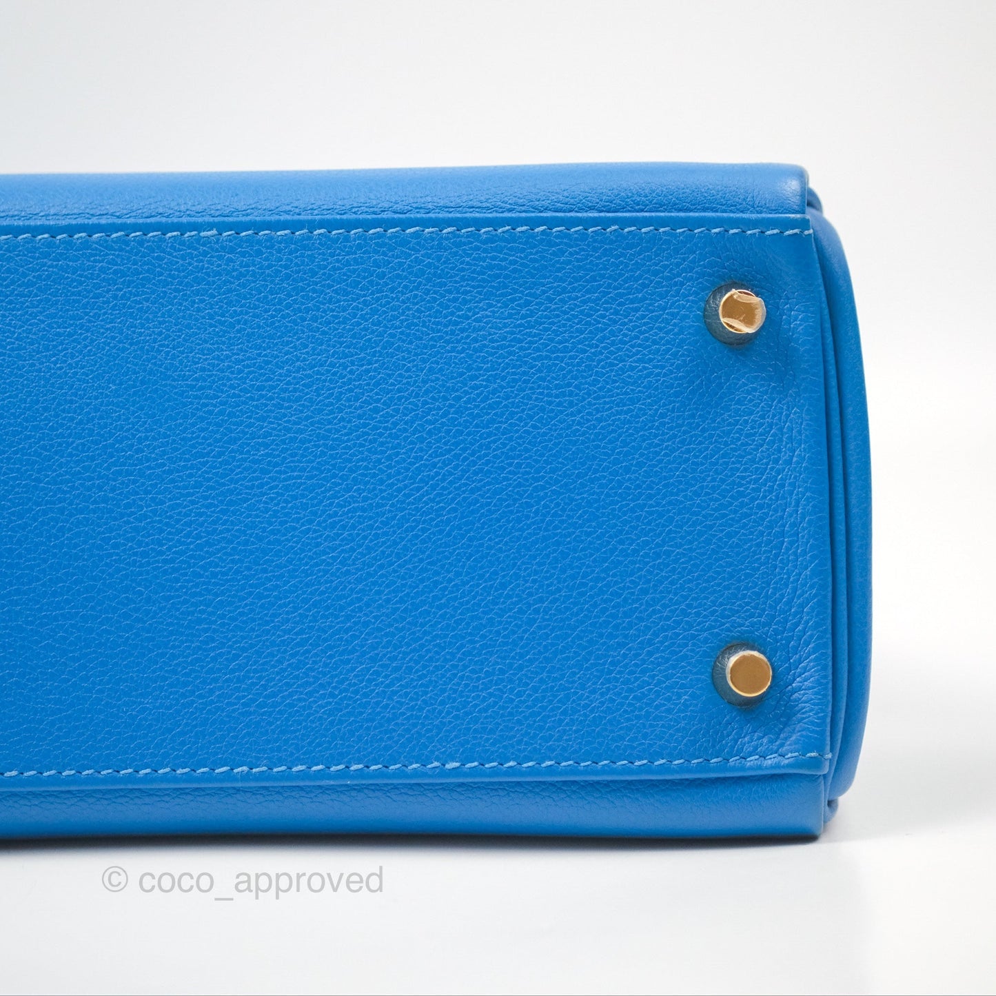 Hermès Retourne Kelly 28 Blue Evercolor Gold Hardware