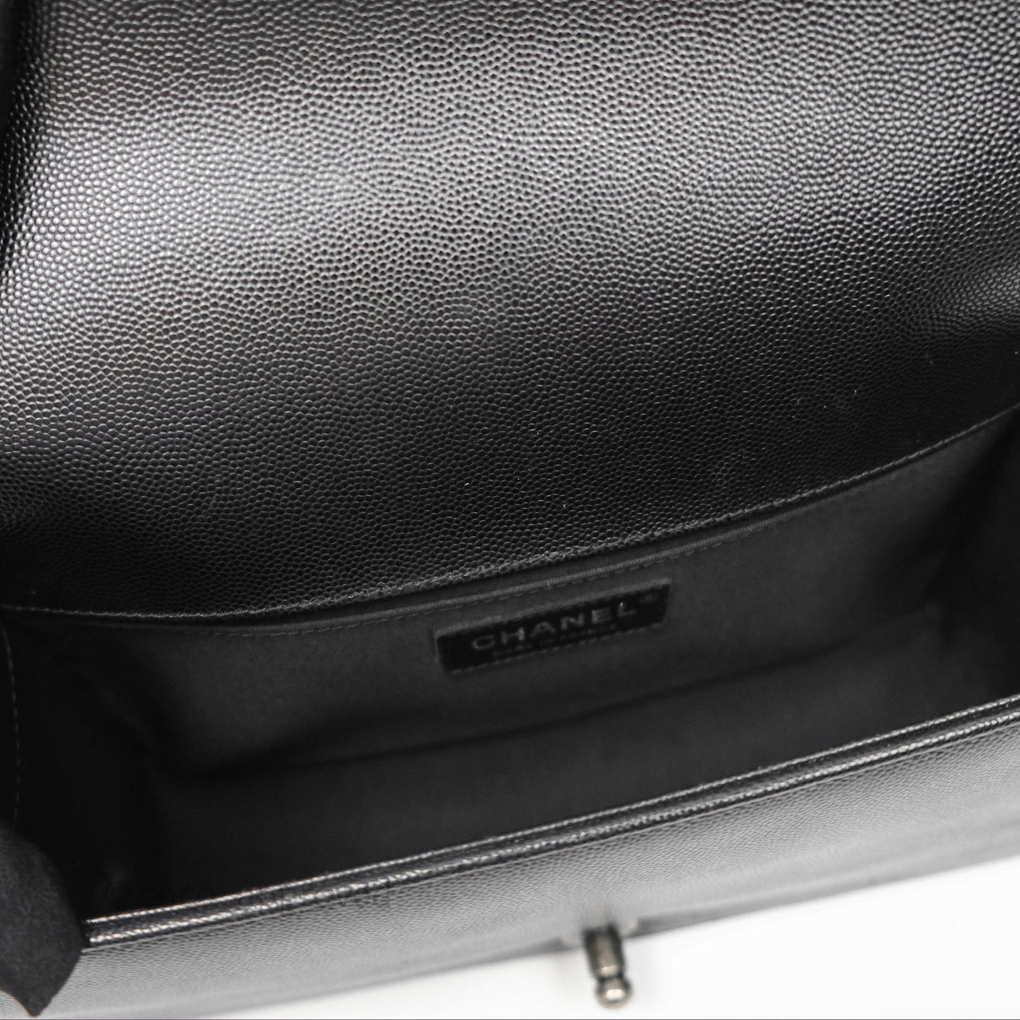Chanel Quilted Medium Boy Black Caviar Ruthenium Hardware