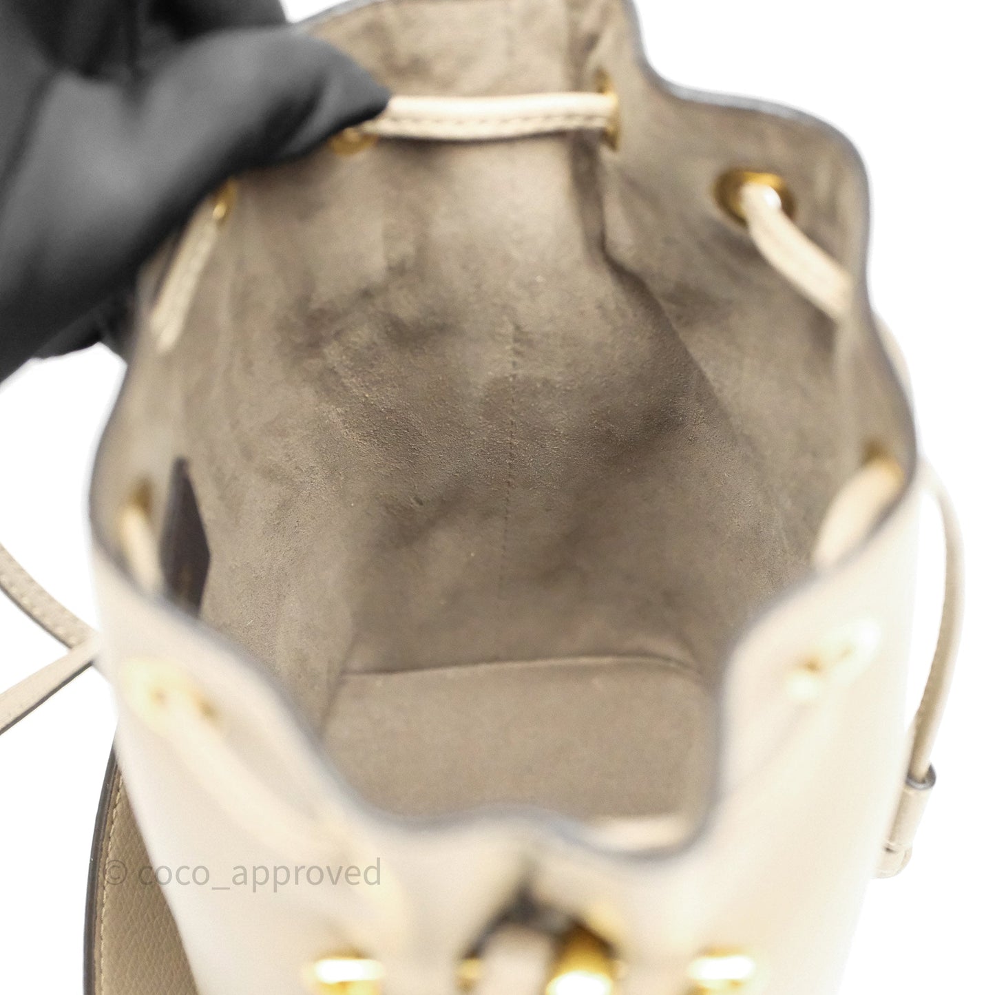 Fendi Mini Mon Tresor Bucket Bag Tortora Grained Calfskin