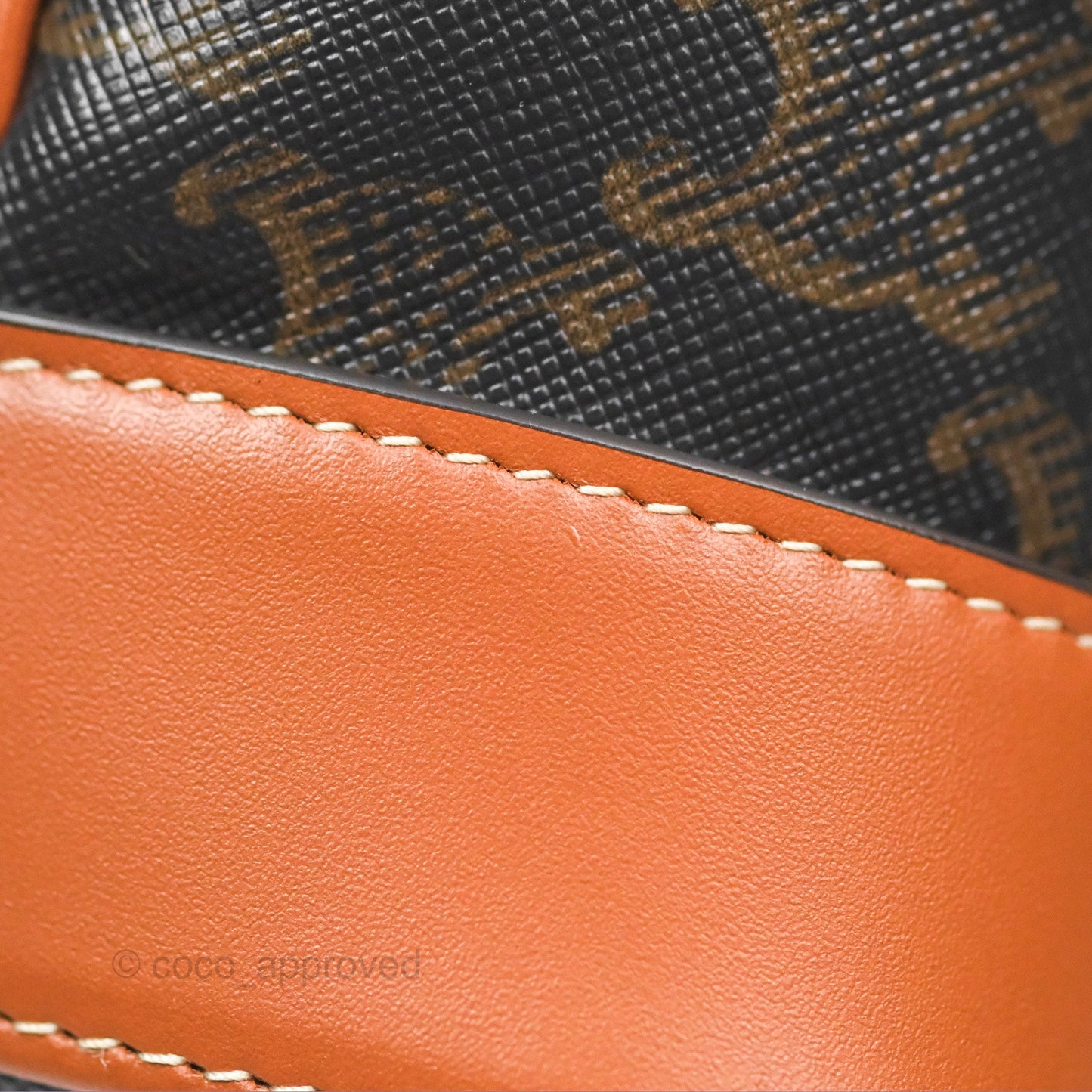 Celine Small Bucket Triomphe Canvas Tan Calfskin