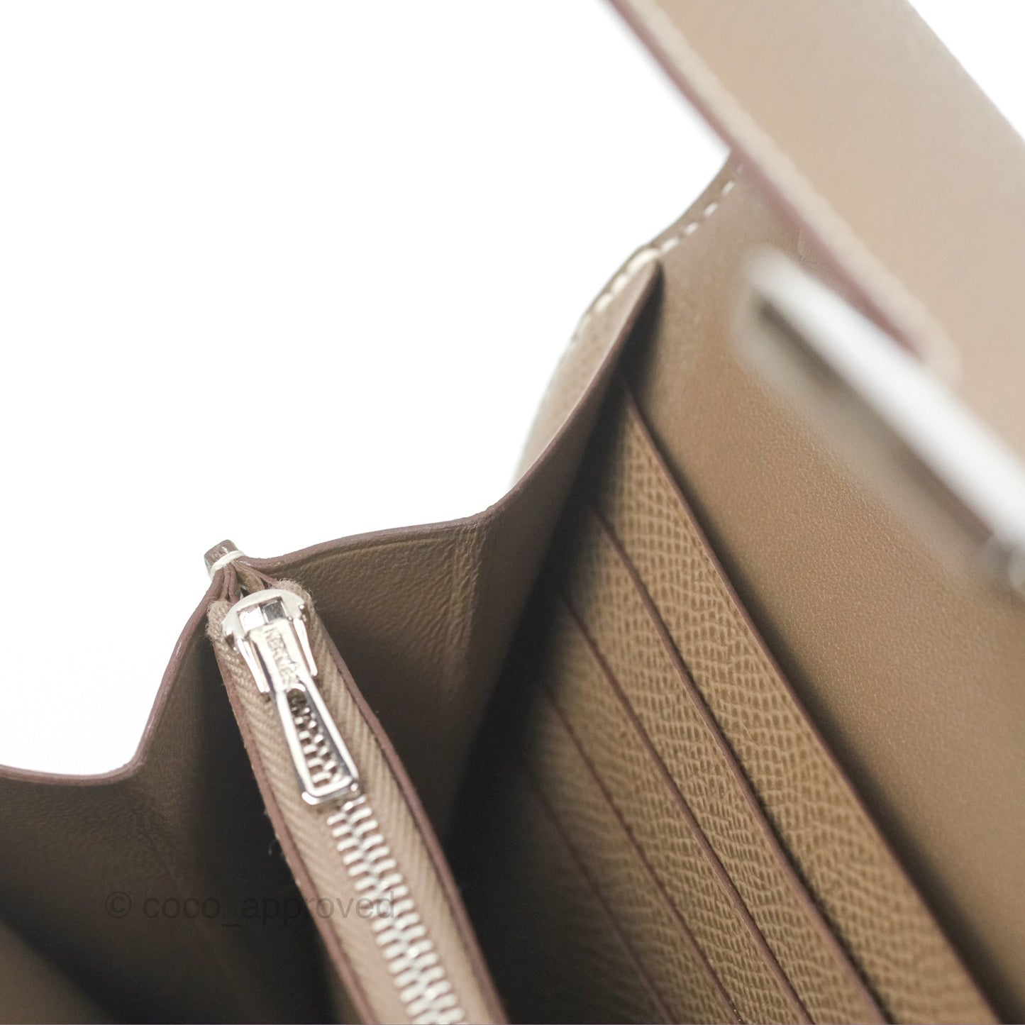 Hermès Constance To Go Wallet Etoupe Epsom Palladium Hardware