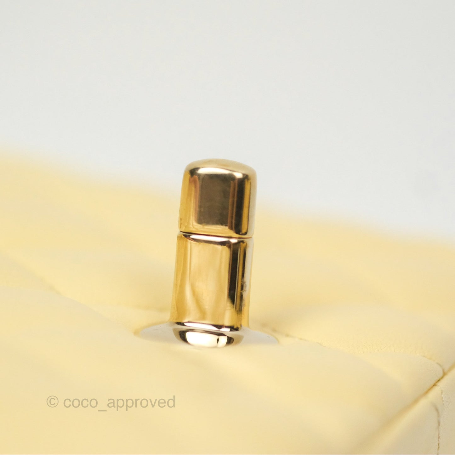 Chanel Mini Square Quilted Yellow Lambskin Gold Hardware