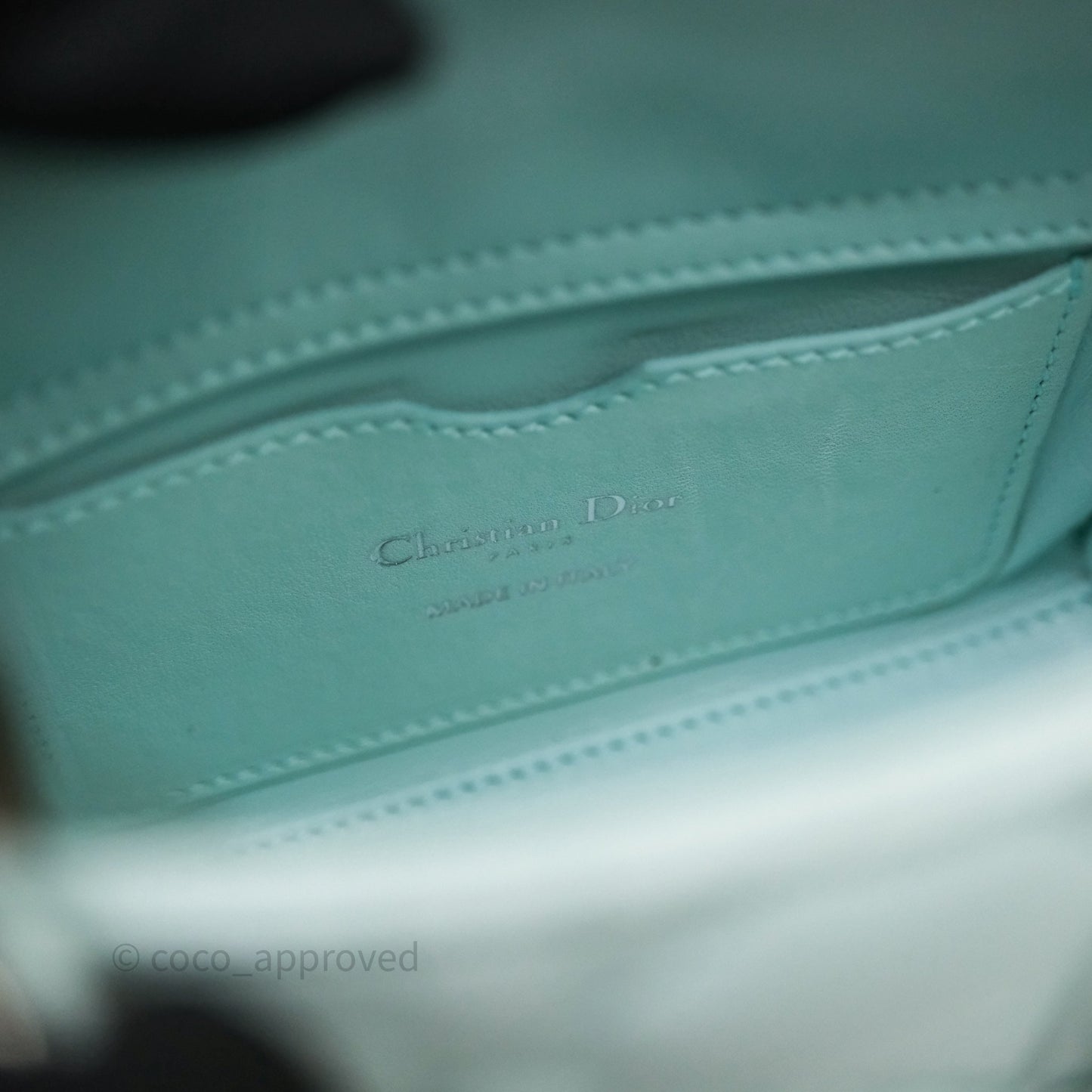 Christian Dior Mirco Lady Dior Cannage Calfskin Light Green Matte