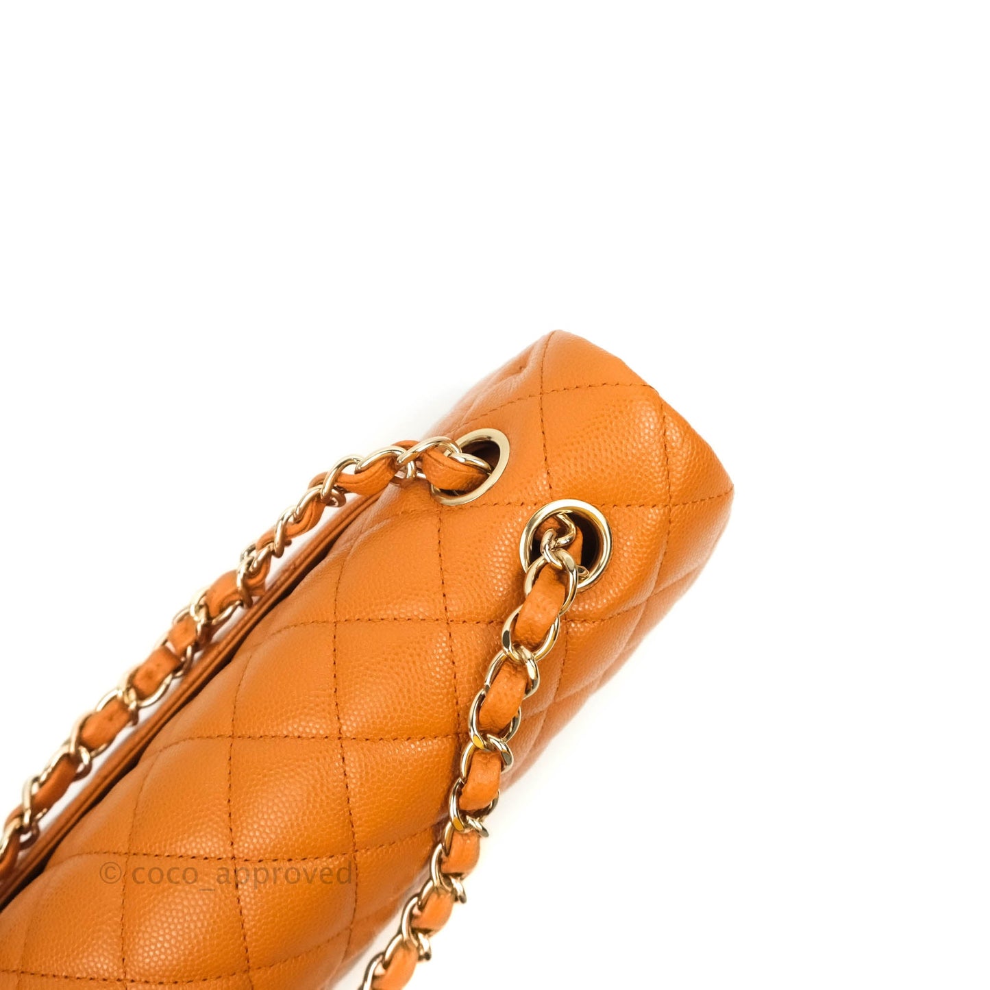 Chanel Classic M/L Medium Double Flap Caramel Caviar Gold Hardware 21A