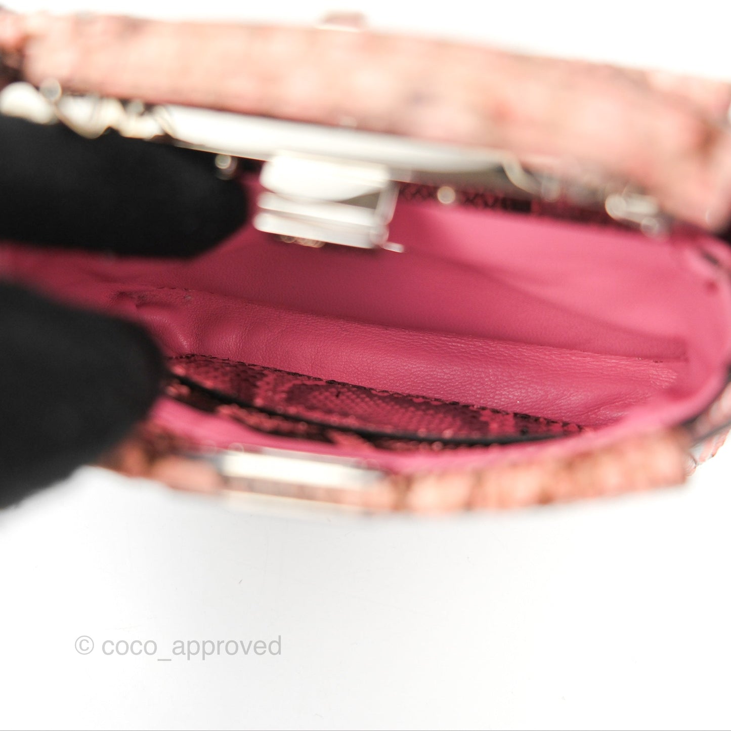 Fendi Micro Peekaboo Bag Pink Python Silver Hardware