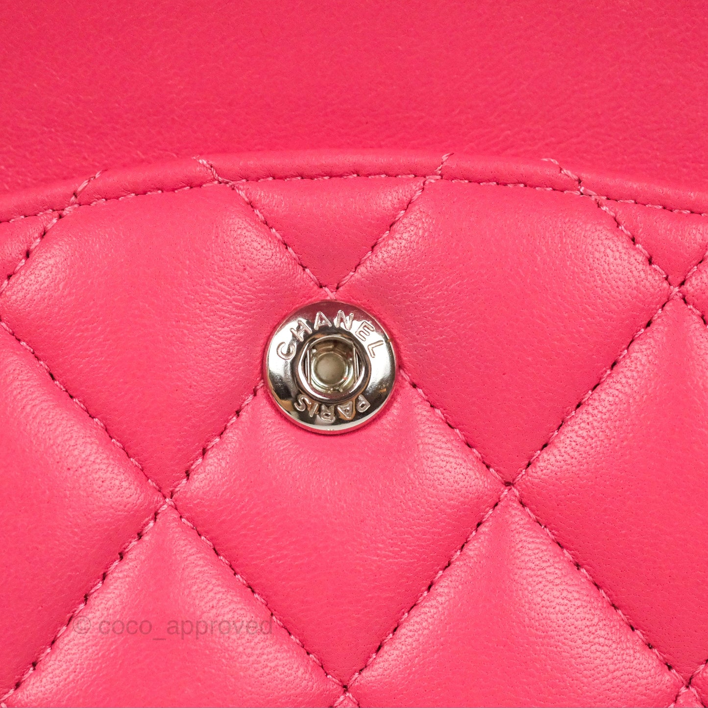 Chanel Classic M/L Medium Flap Quilted Pink Lambskin Silver Hardware