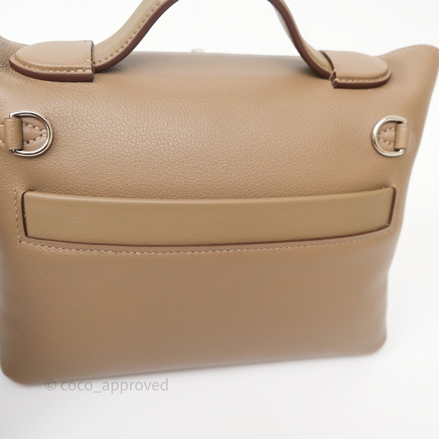 Hermès 24/24 21 Mini Etoupe 18 Evercolor/ Swift Palladium Hardware