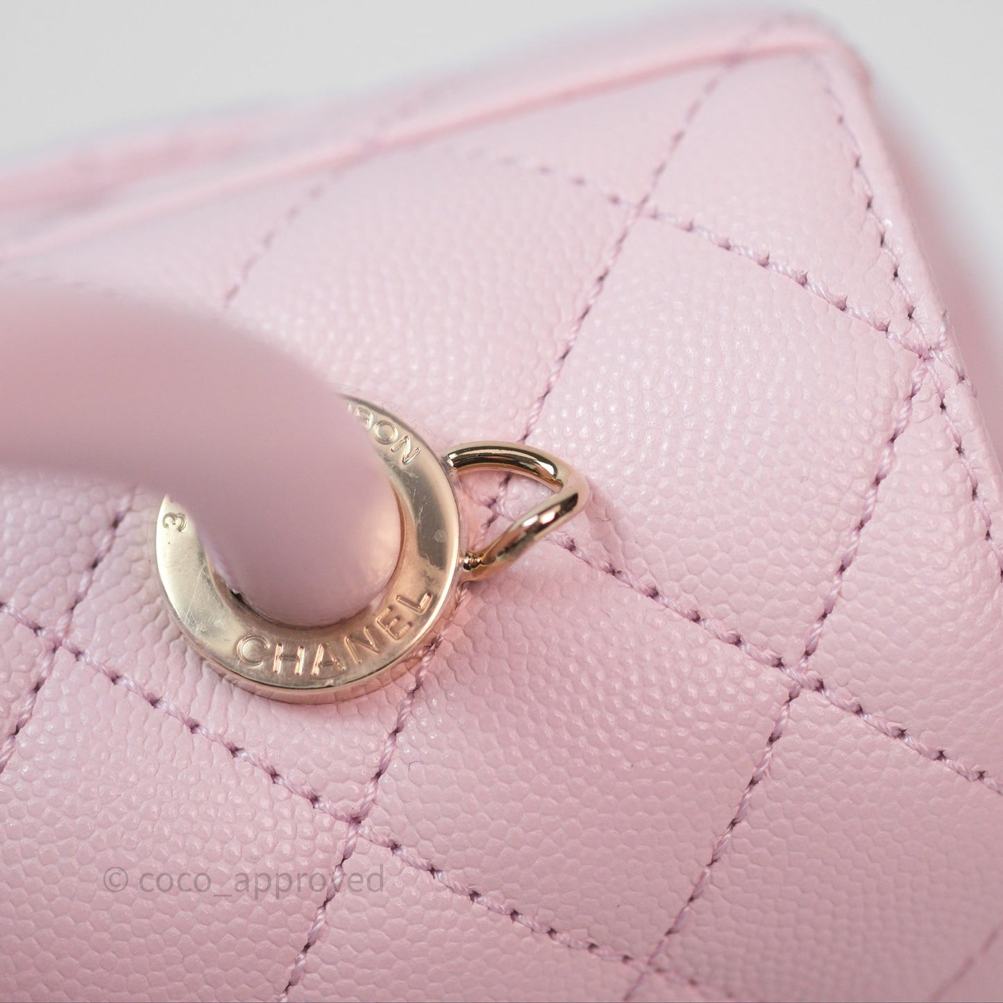 Chanel Small Coco Handle Light Pink Caviar Gold Hardware