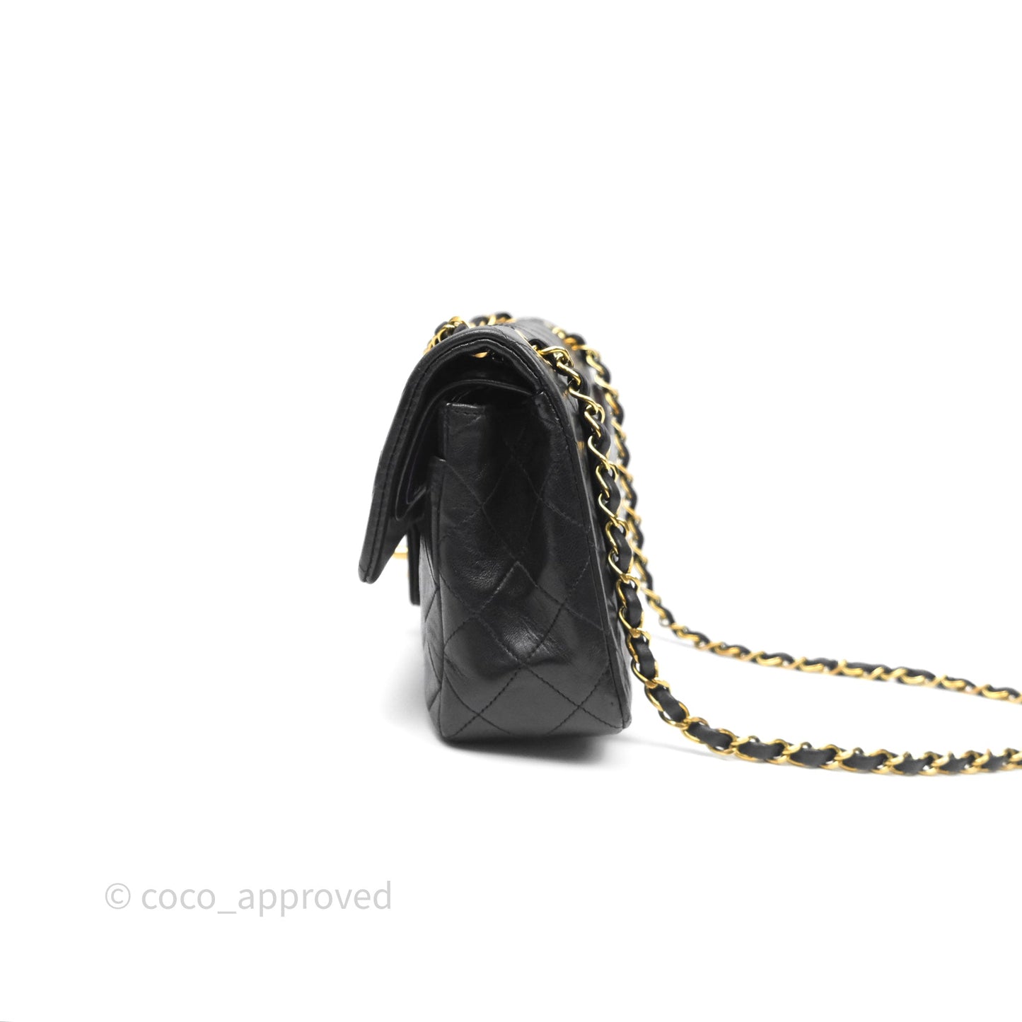 Chanel Classic Vintage Small Flap Black Lambskin 24K Gold Hardware