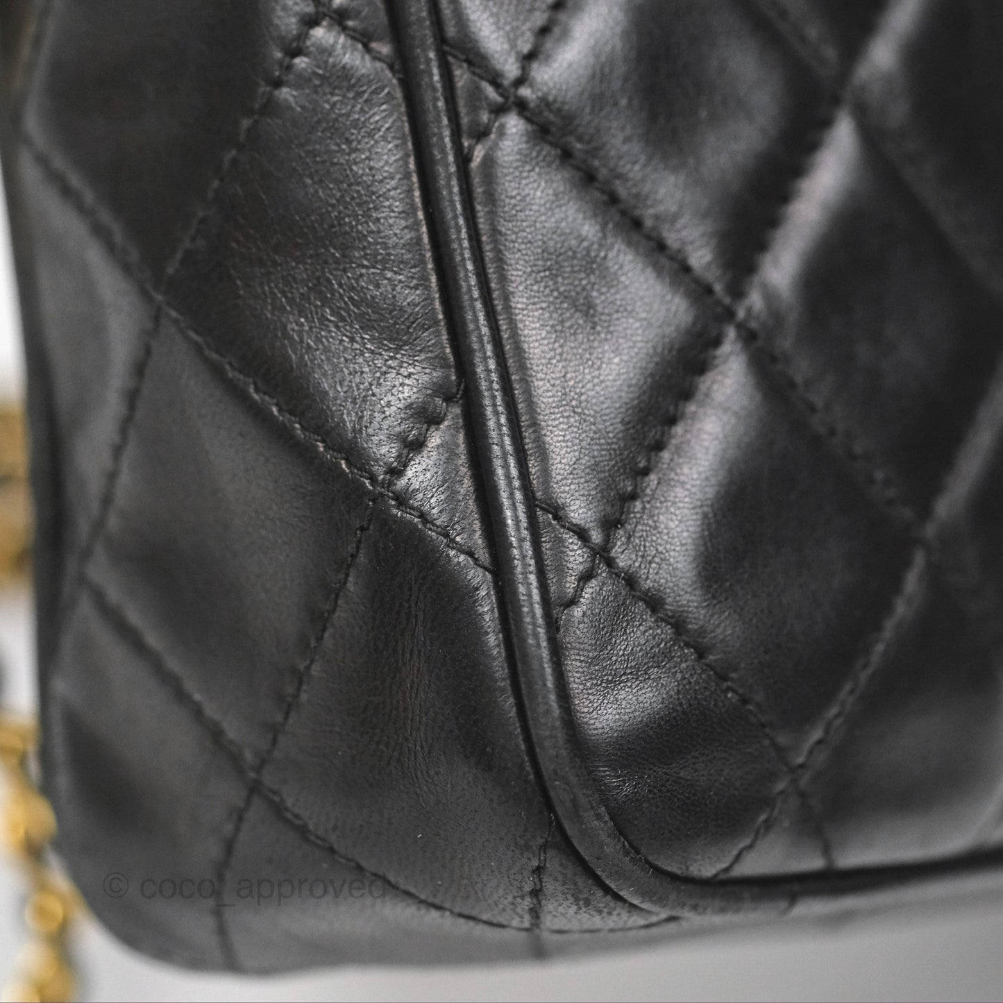 Chanel Vintage Camera Bag Black Lambskin Gold Hardware
