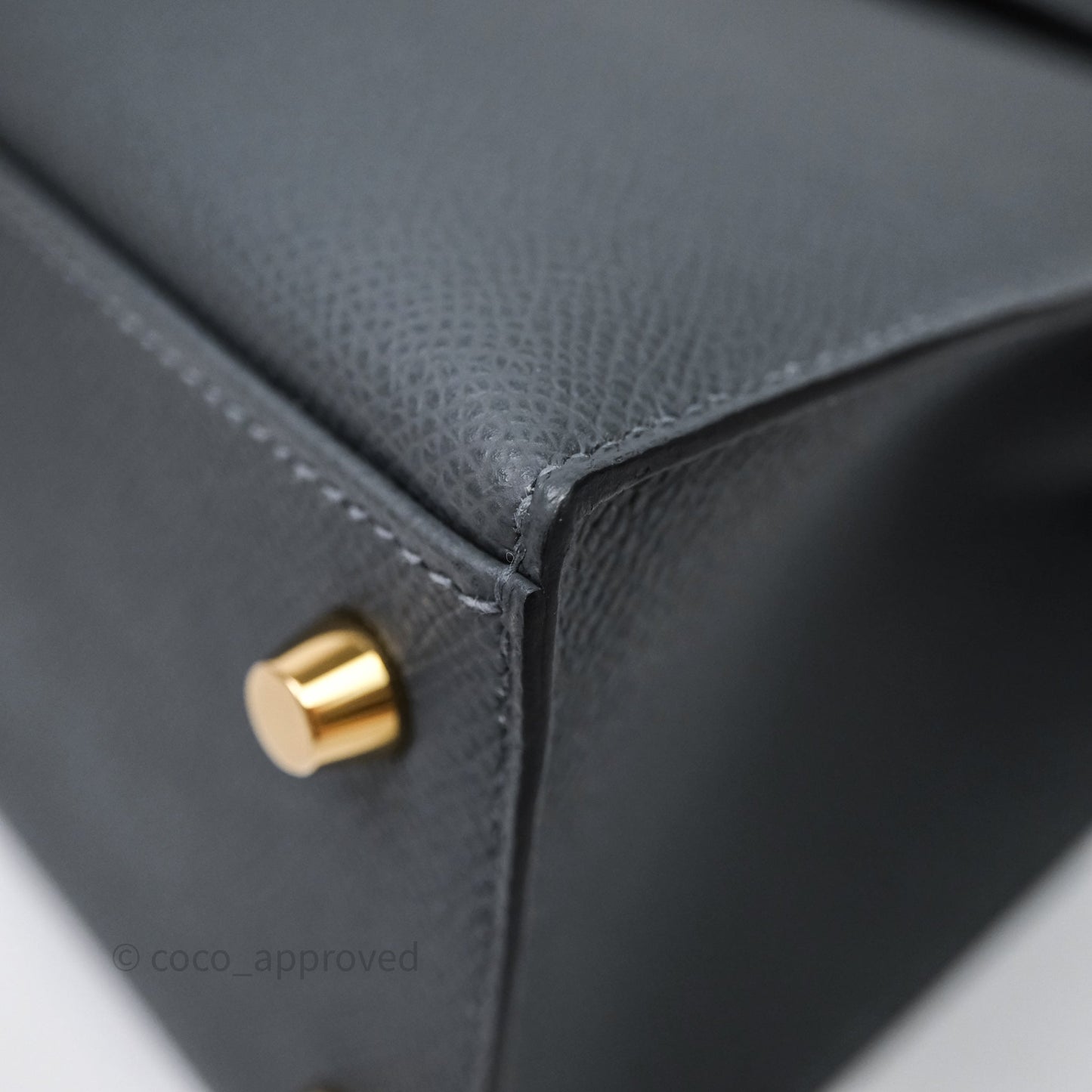 Hermès Kelly 25 Gris Meyer 0L Epsom Light Gold Hardware