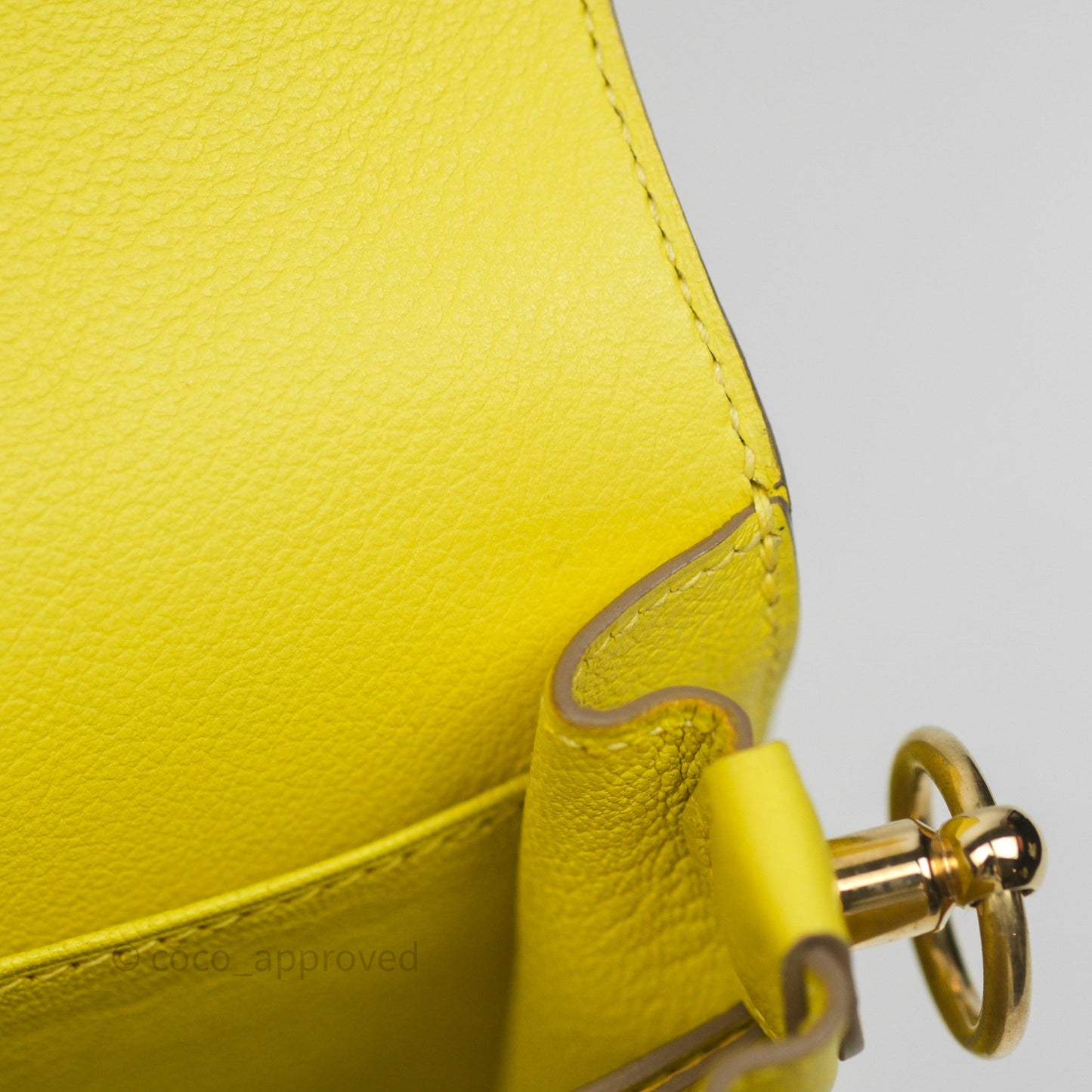 Hermès Roulis Mini 18 Lime 9R Evercolor Gold Hardware