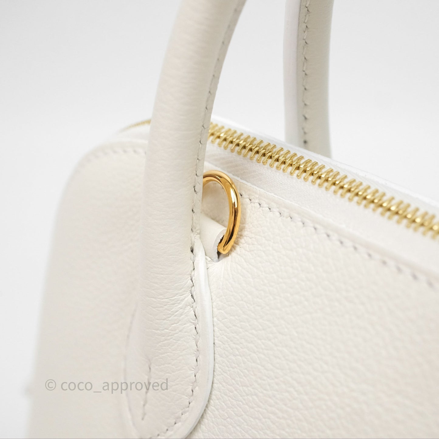 Hermès Bolide Mini 1923 Blanc 01 Evercolor Gold Hardware