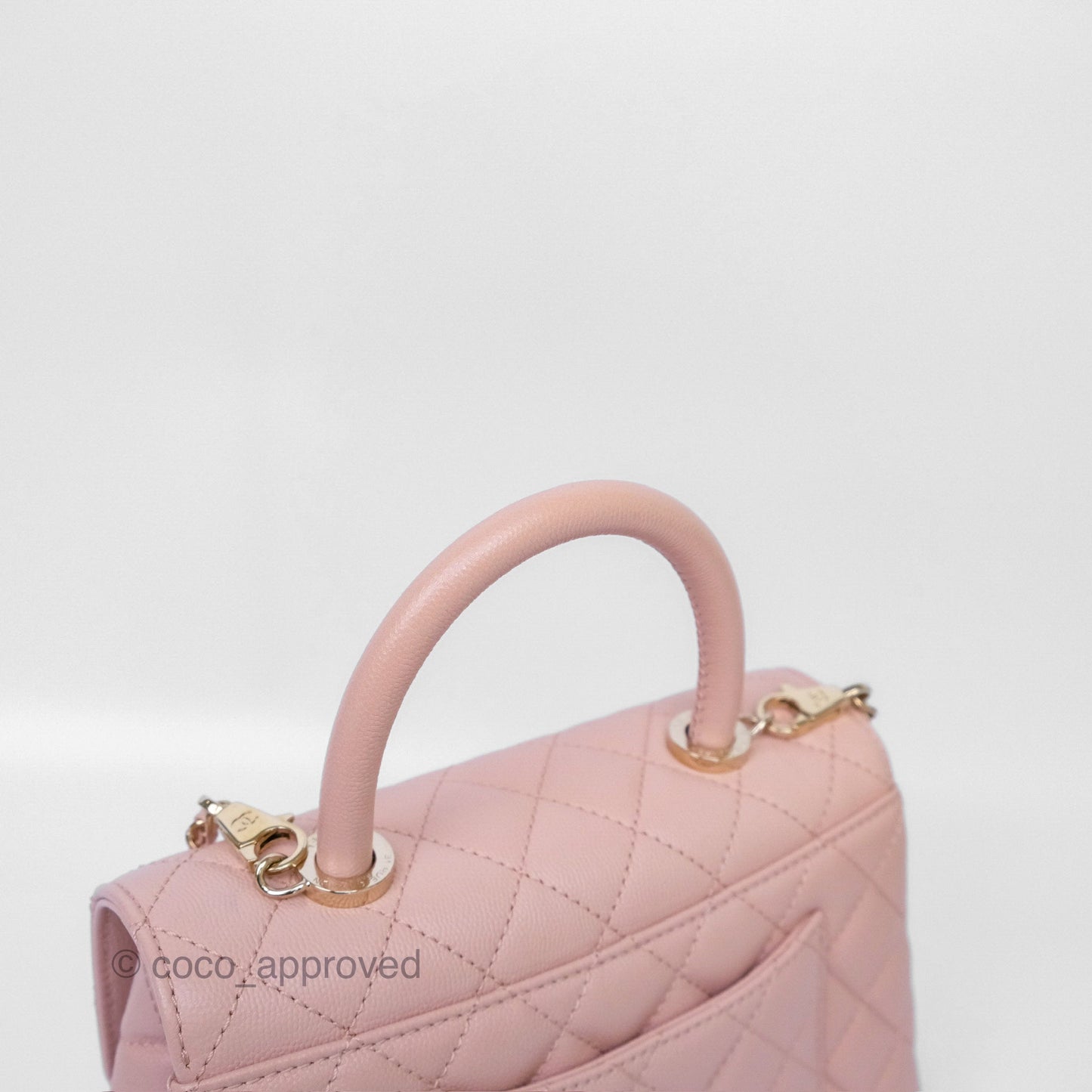 Chanel Small Coco Handle Pink Caviar Gold Hardware