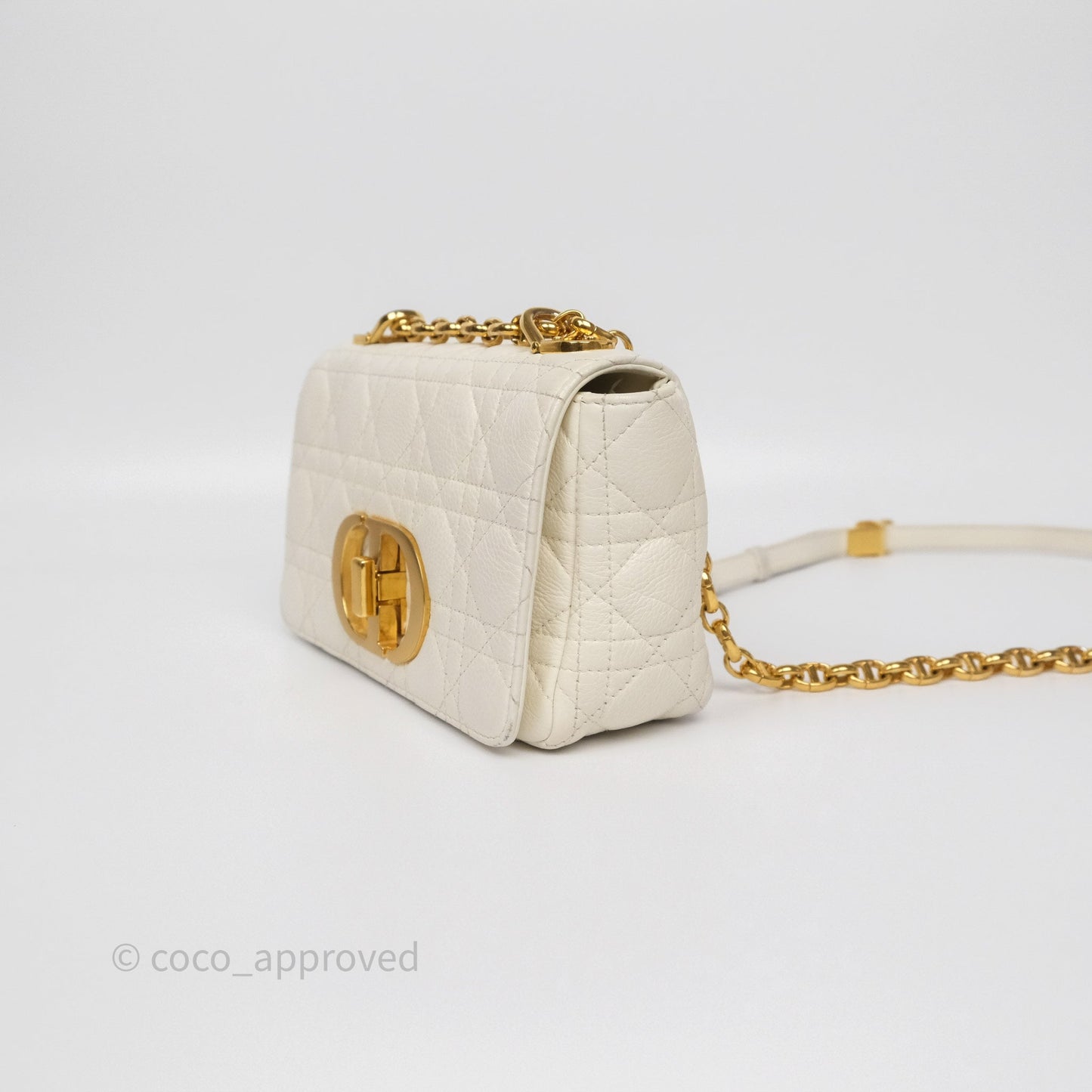 Dior Small Caro Bag Latte Supple Cannage Calfskin