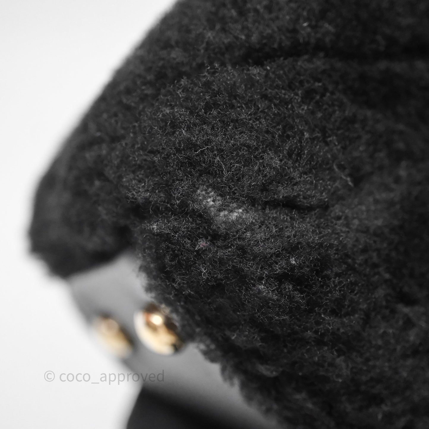 Chanel Small Coco Handle Shearling Black Gold Hardware