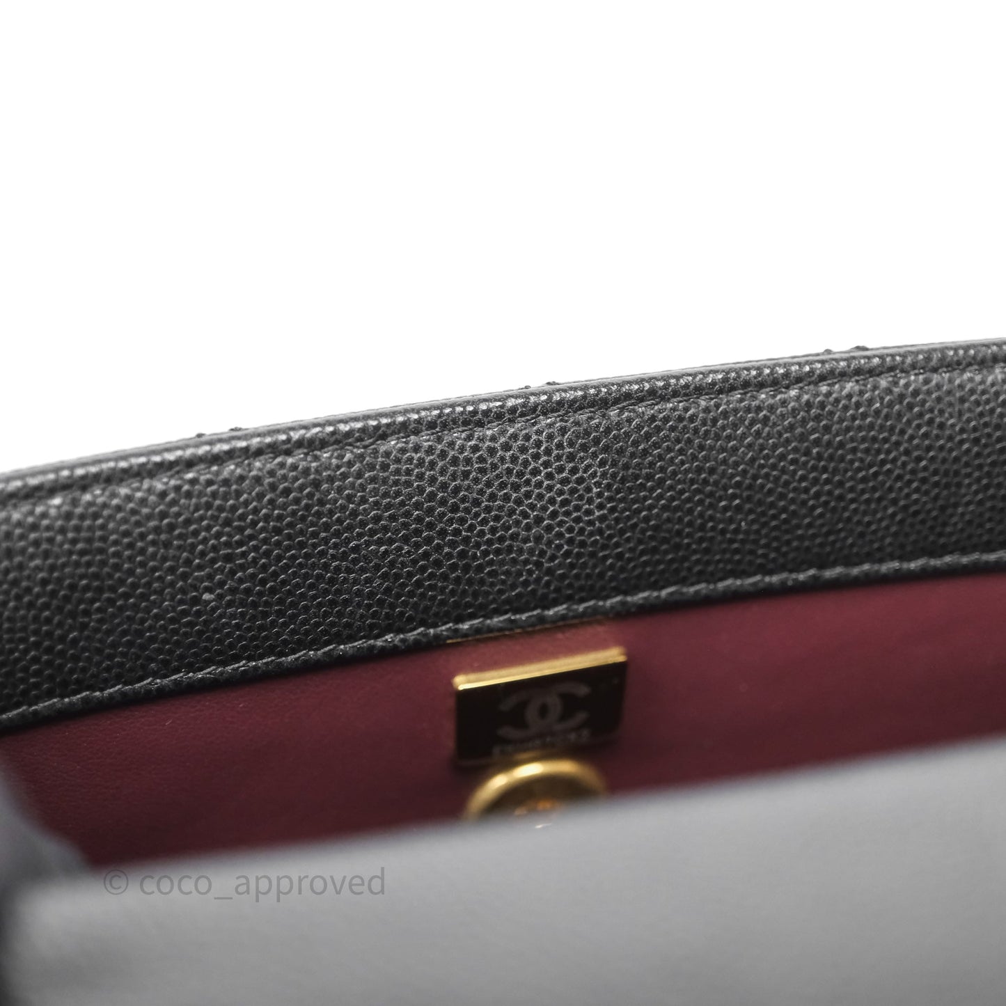 Chanel Small Coco Handle Black Caviar Aged Gold Hardware Braided Handle