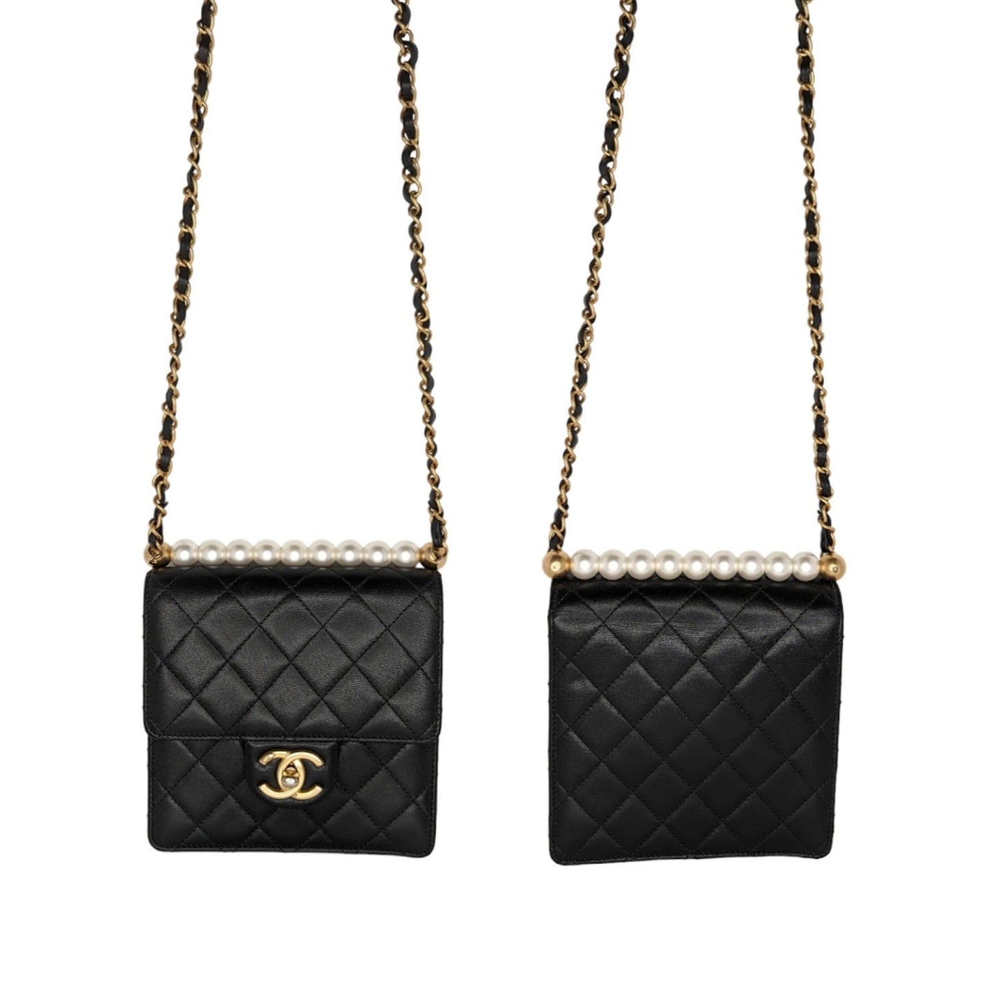 Luxury Chanel bag Small Goatskin Quilted Chic Pearls Flap Bag