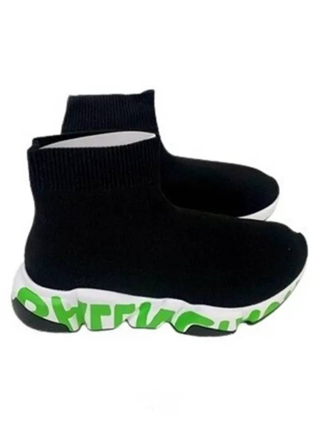 Luxury Balenciaga Speed Midsole Graffiti Low Top Sneakers Fluo Green Black