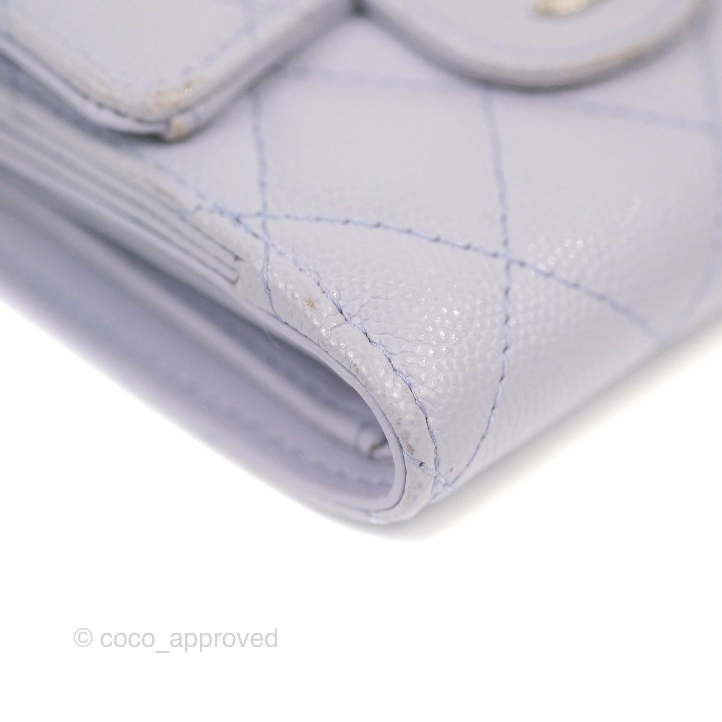Chanel Classic Short Flap Wallet Lilac Caviar Silver Hardware