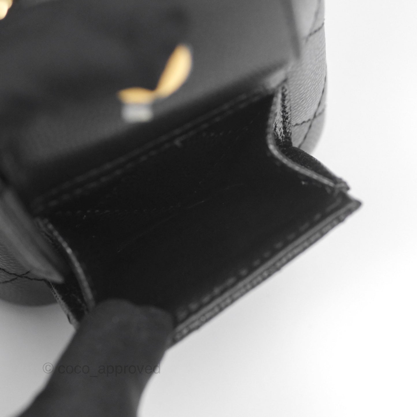 Chanel Cargo Pocket Top Handle Vanity with Chain Black Caviar Gold Hardware