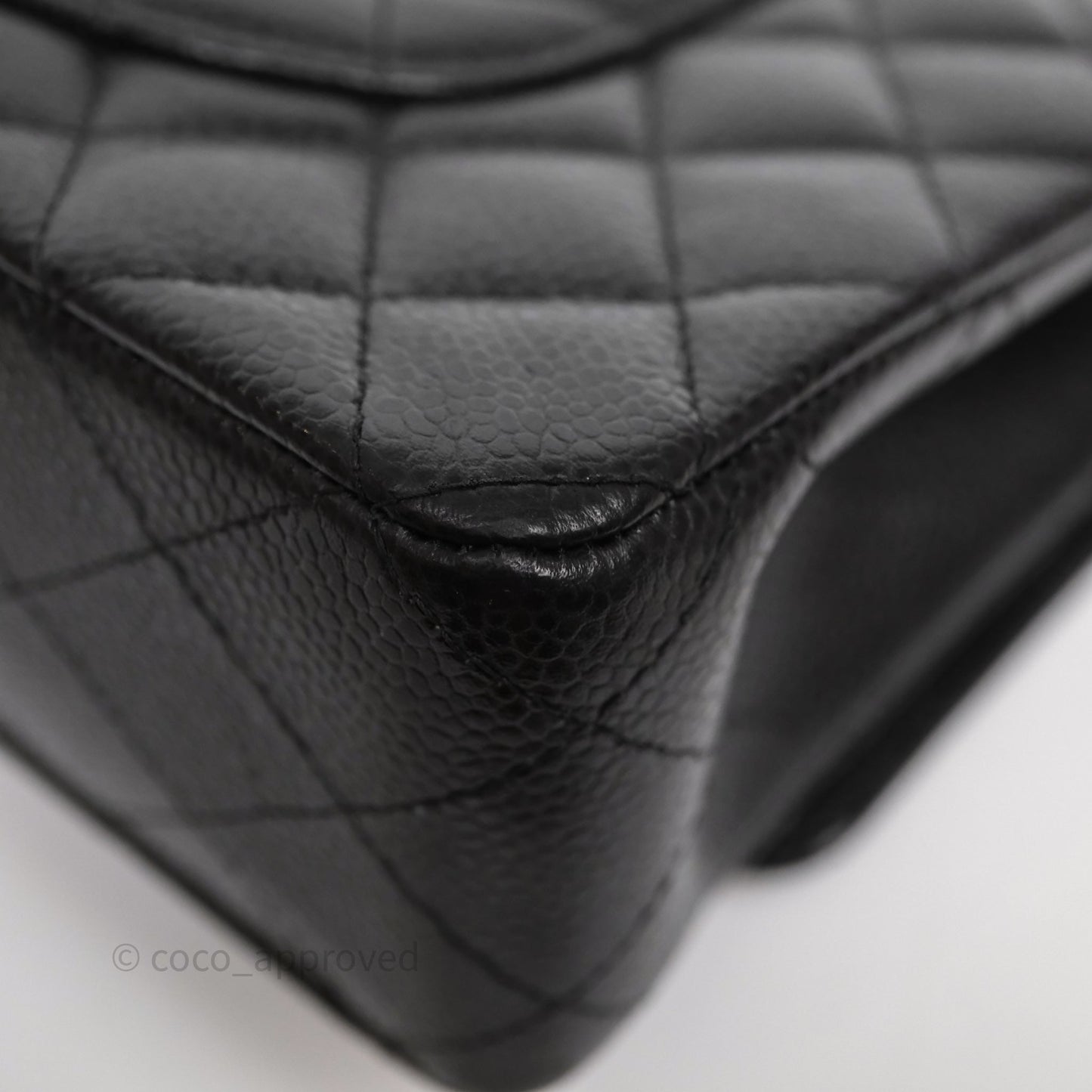 Chanel Classic M/L Medium Flap Quilted Black Caviar Gold Hardware