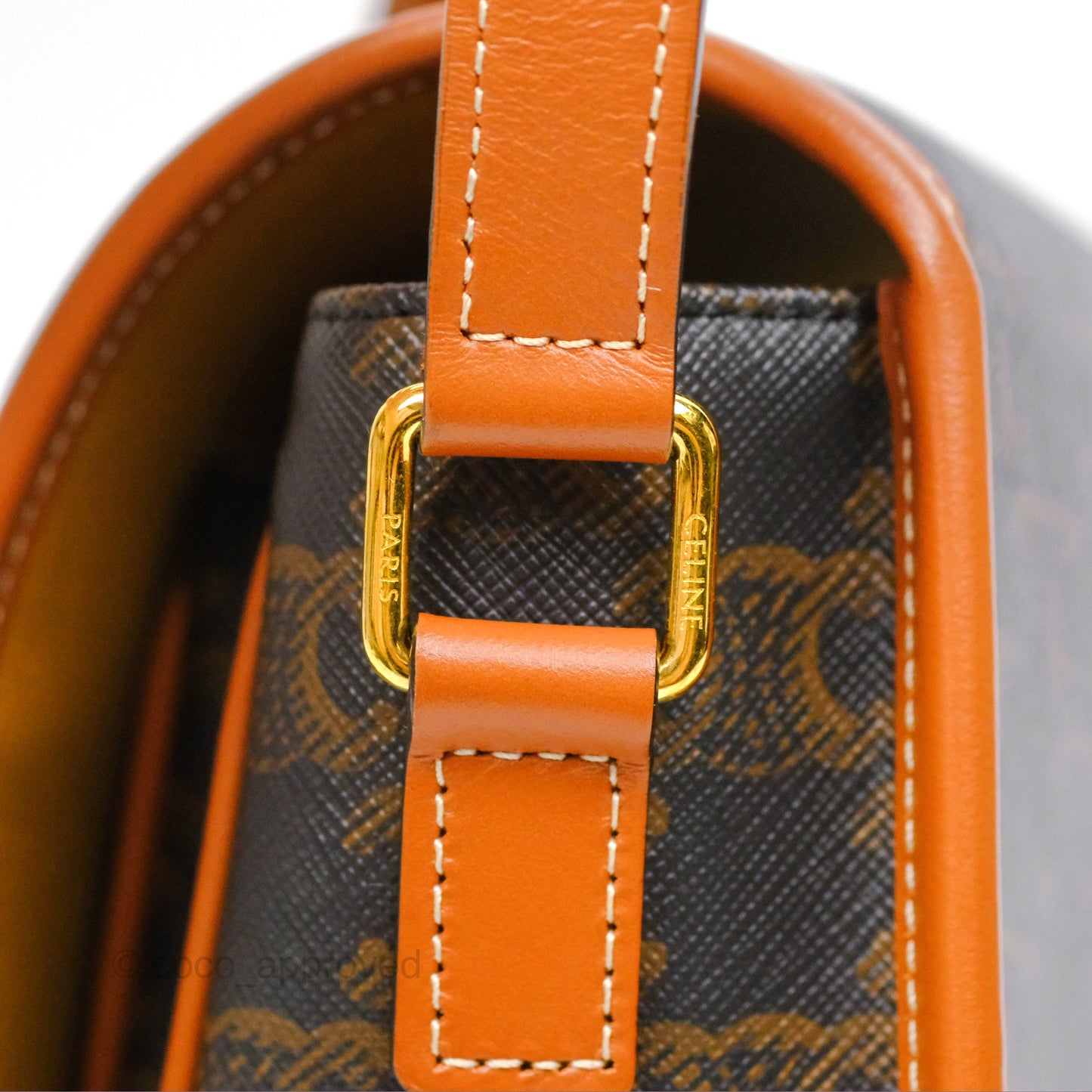 Celine Medium Folco Bag Triomphe Canvas Tan