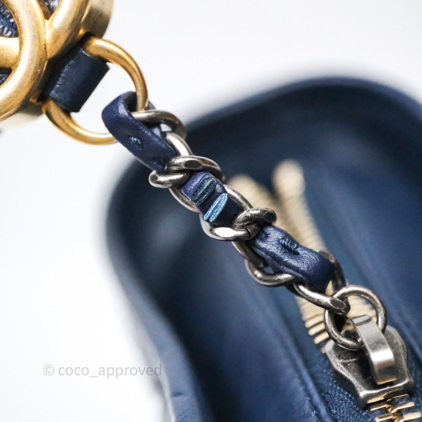 Chanel Quilted Small Gabrielle Hobo Navy Aged Calfskin Mixed Hardware