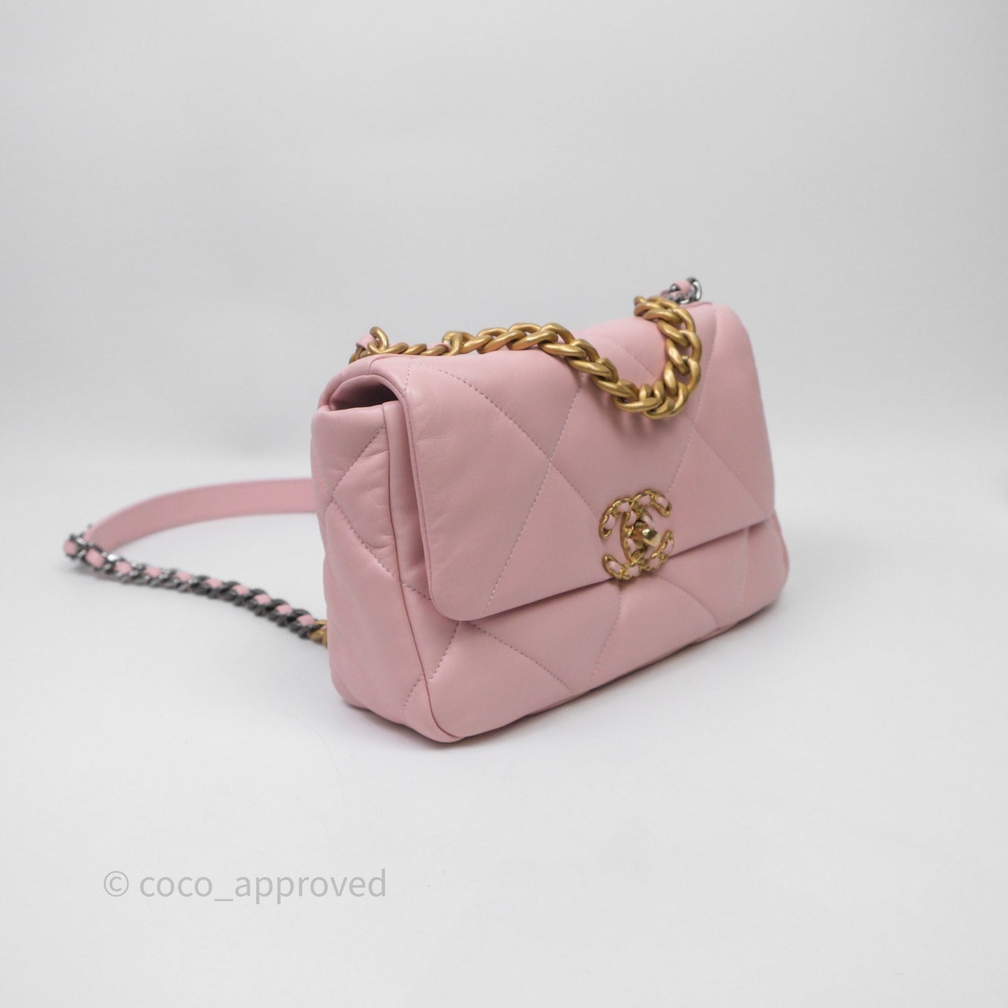 Chanel 19 Small Pink Lambskin Mixed Hardware