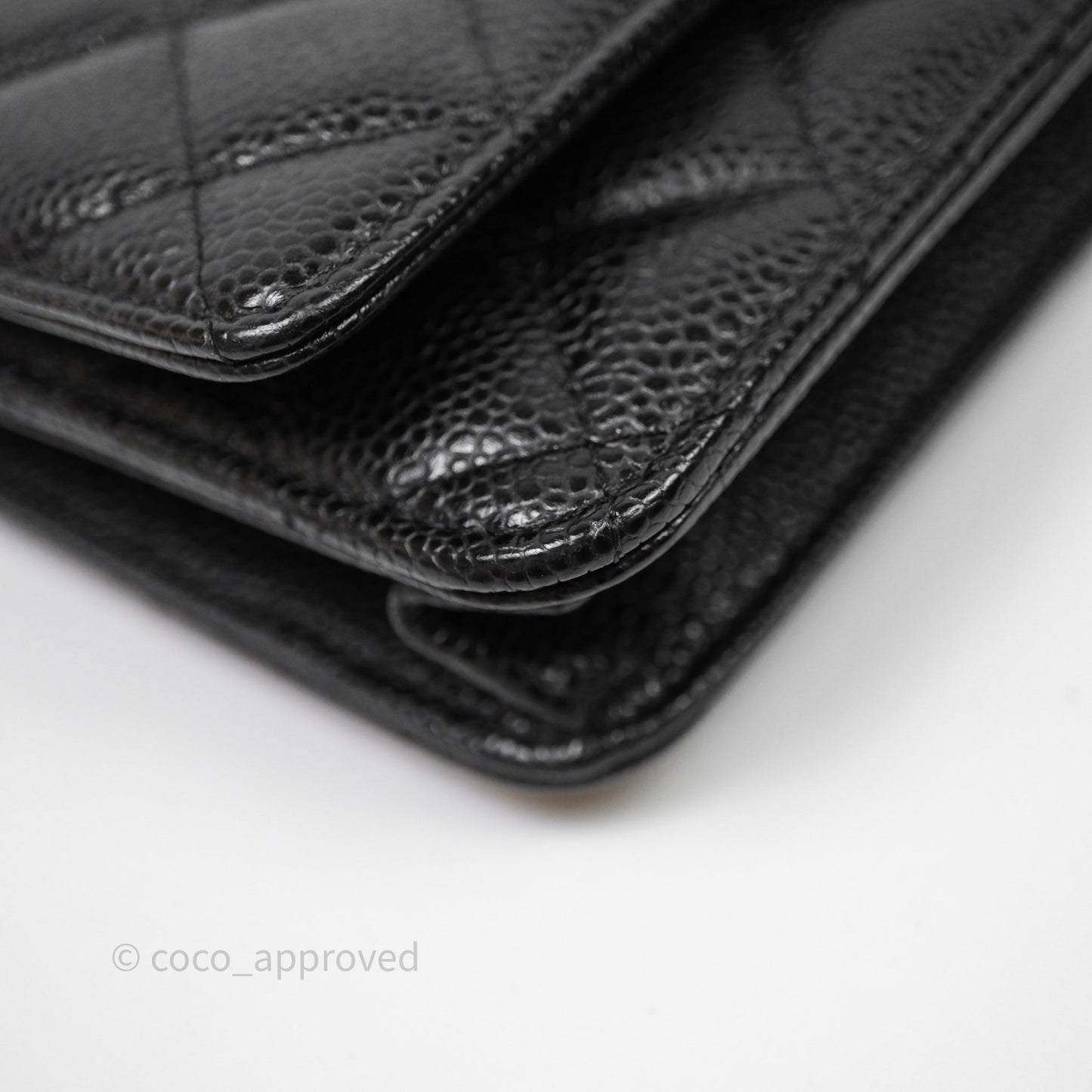 Chanel Quilted WOC Black Caviar Gold Hardware