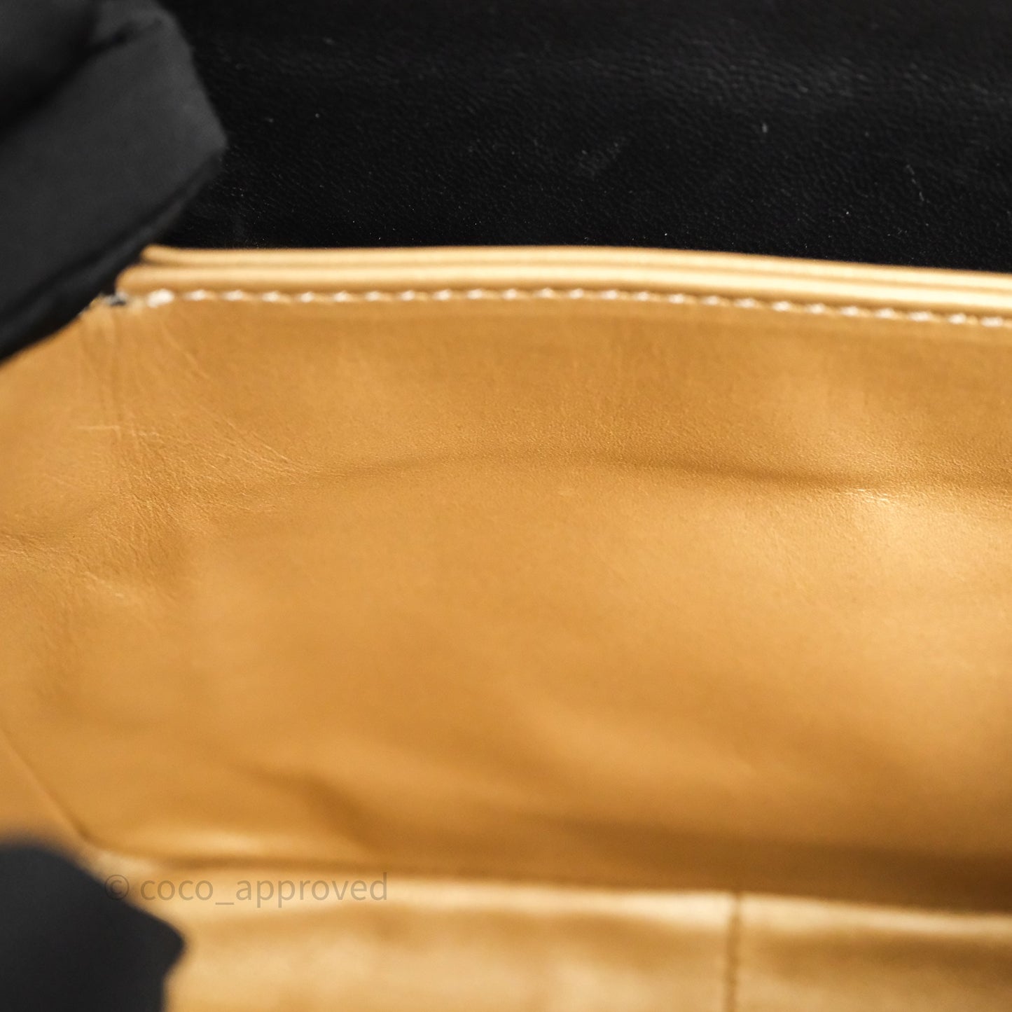 Chanel Quilted Accordion Flap Bag with Button on Chain Black Lambskin Aged Gold Hardware 22A