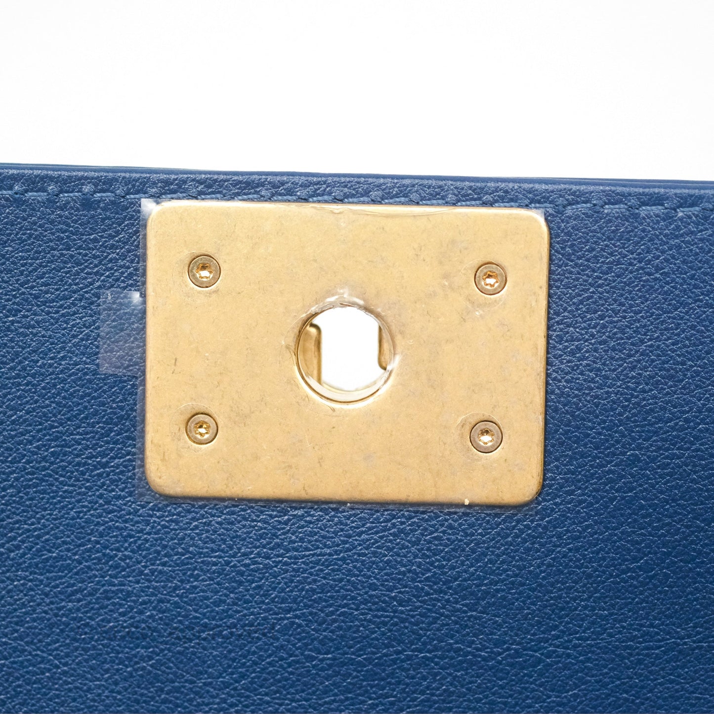 Chanel Quilted Medium Boy With Handle Dark Blue Calfskin Aged Gold Hardware